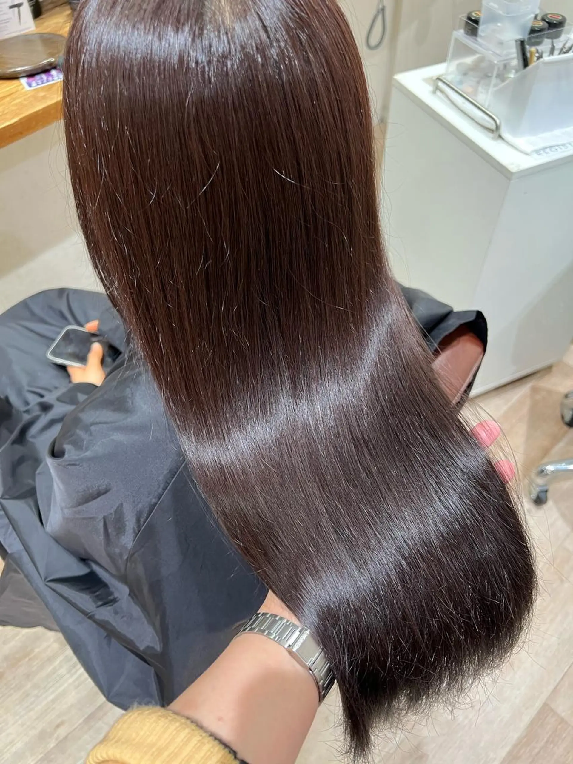 ロング カラー ヘアアレンジ ブリーチ ブラウンカラー ケアブリーチ ダブルカラー イヤリングカラー チャンモリパーマ/韓 国/Minami🦋のヘアスタイル