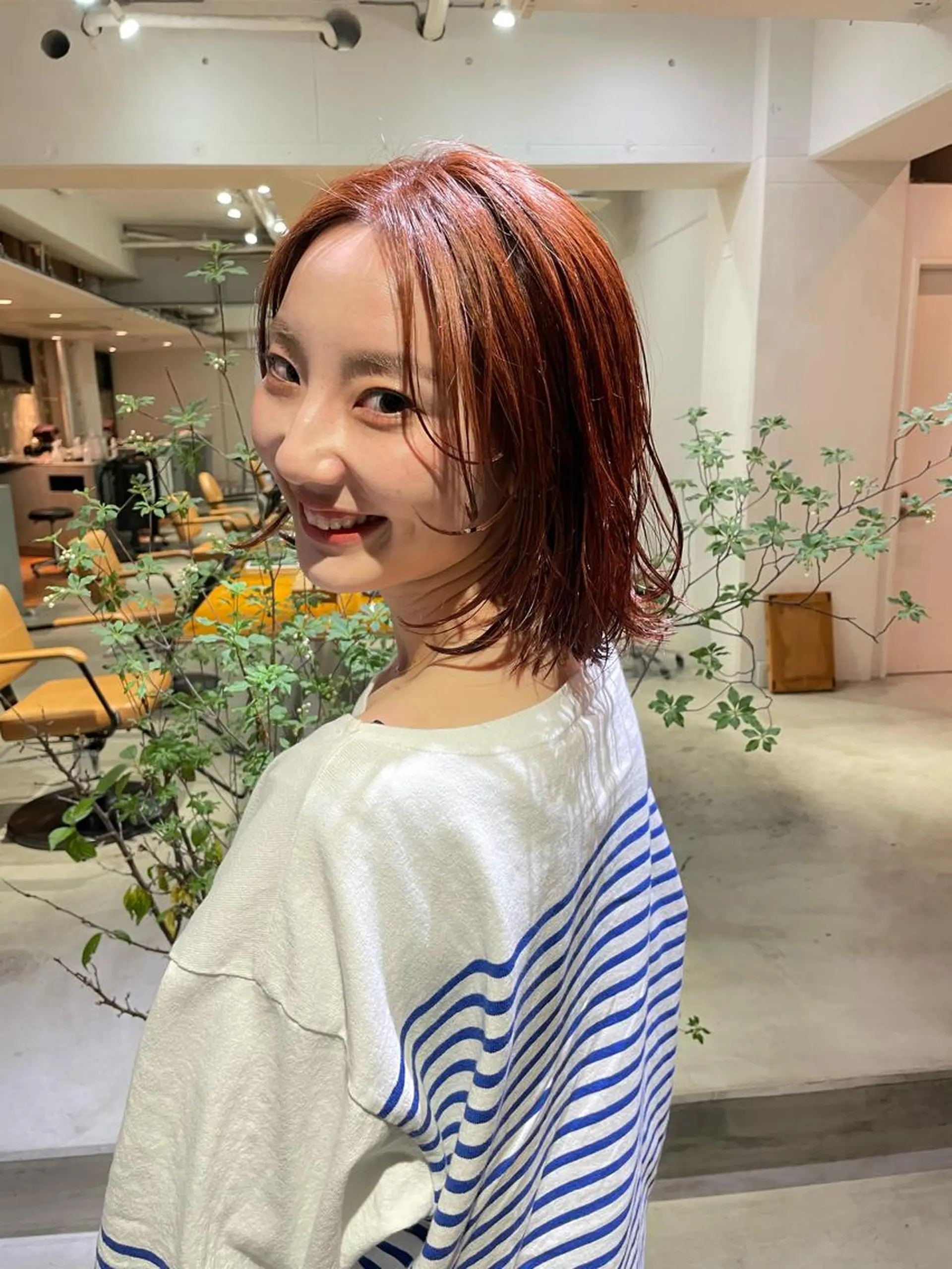 ミディアム カラー ミディアムパーマ バレイヤージュ ブリーチ ケアブリーチ デザインカラー カット ヘアカラー トリートメント ヘアセット スパイラルパーマ 🌐hina⭐️のヘアスタイル