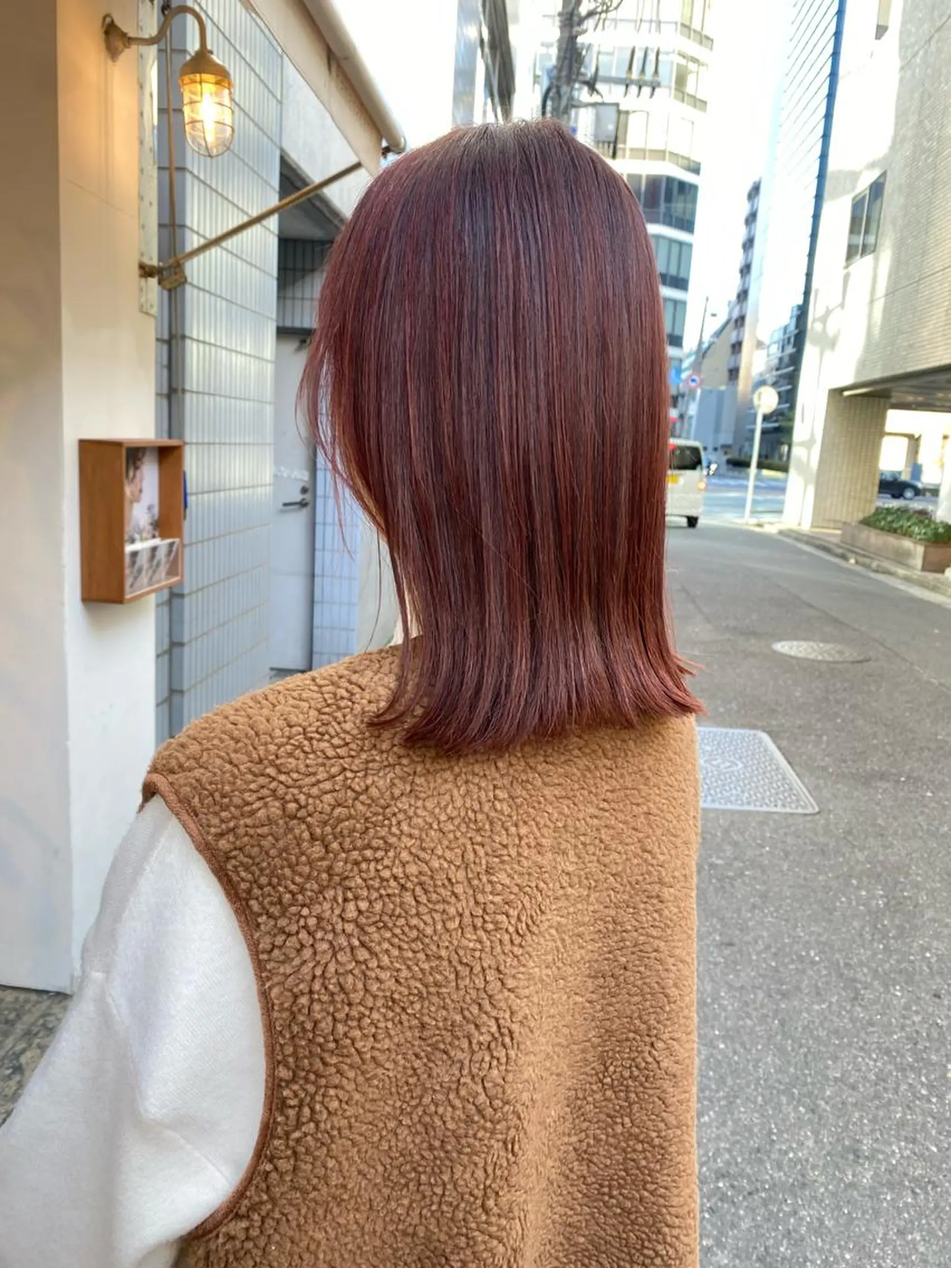 ミディアム カラー カット ヘアカラー トリートメント 安永 涼のヘアスタイル