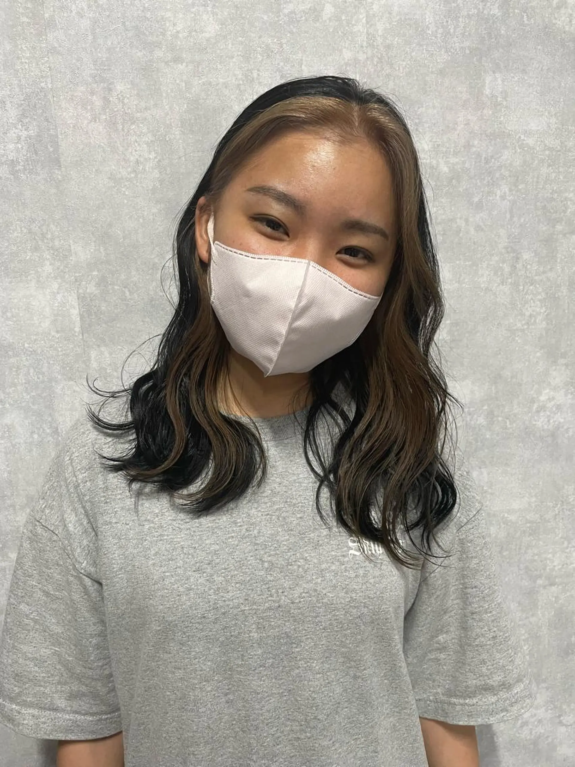 ミディアム 切りっぱなしボブ ショートボブ ミディアムパーマ アッシュ ミストバング カット ヘアカラー トリートメント モテ髪/ボブ/ショー ト/アダチフウトのヘアスタイル
