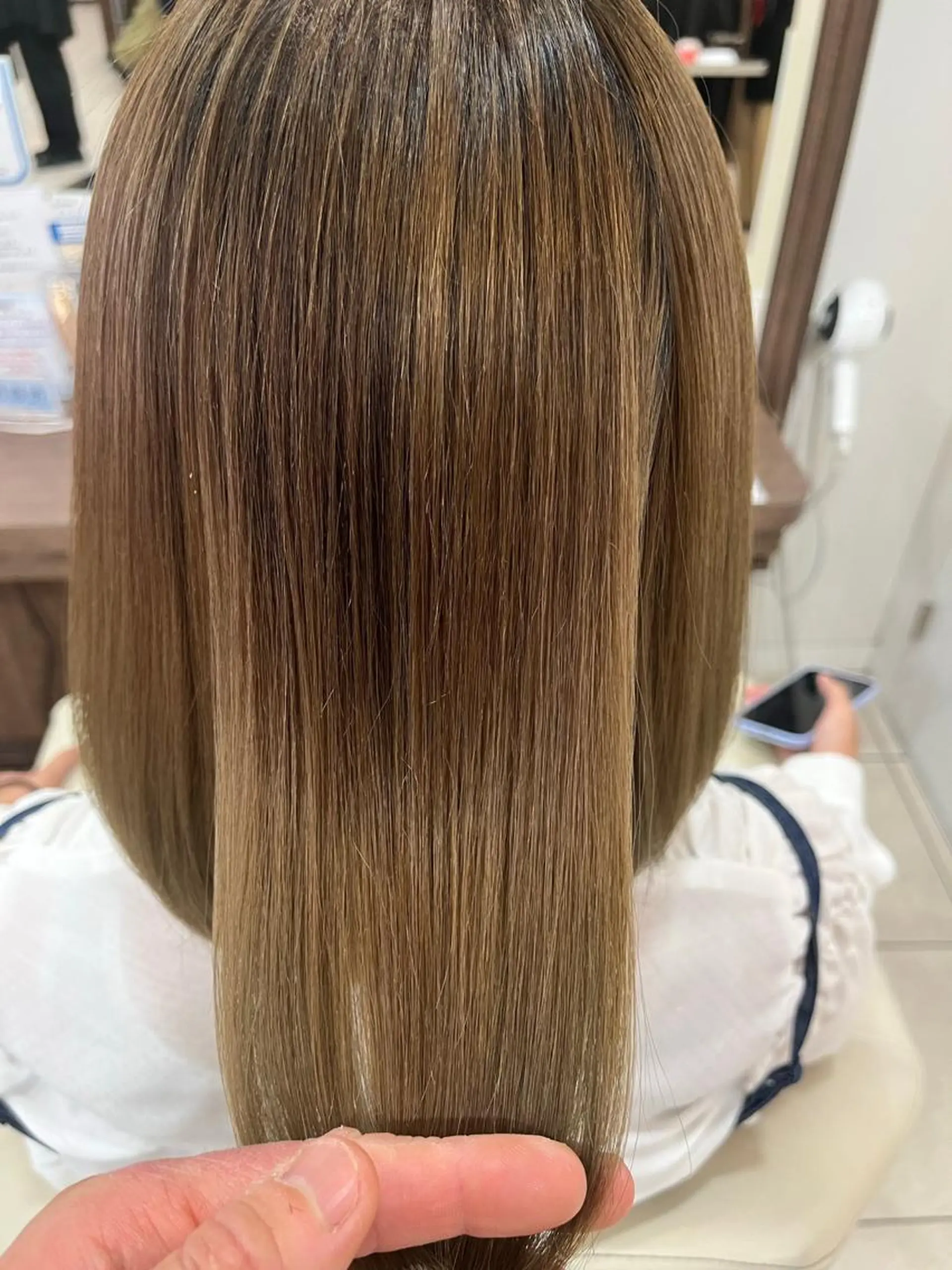 セミロング ショートボブ ボブ くびれヘア くせ毛 ハイライト カット 縮毛矯正 トリートメント 《大人気髪質改善》 プログレス国分寺店のヘアスタイル