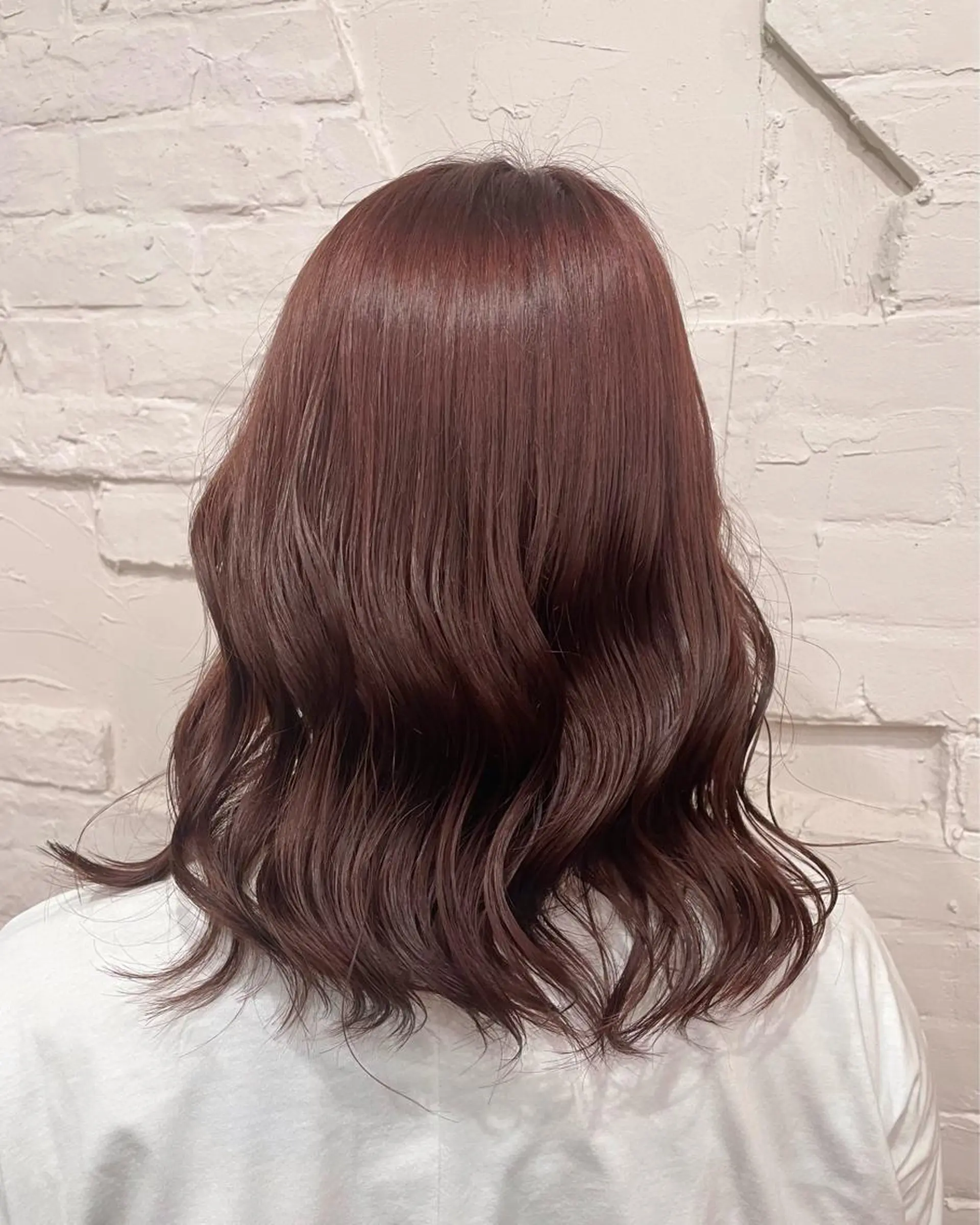 ミディアム カラー ブラウンカラー ピンクカラー ピンクブラウン カット ヘアカラー トリートメント 【ピンク/韓国ヘア/ ヘアセット】亜海のヘアスタイル