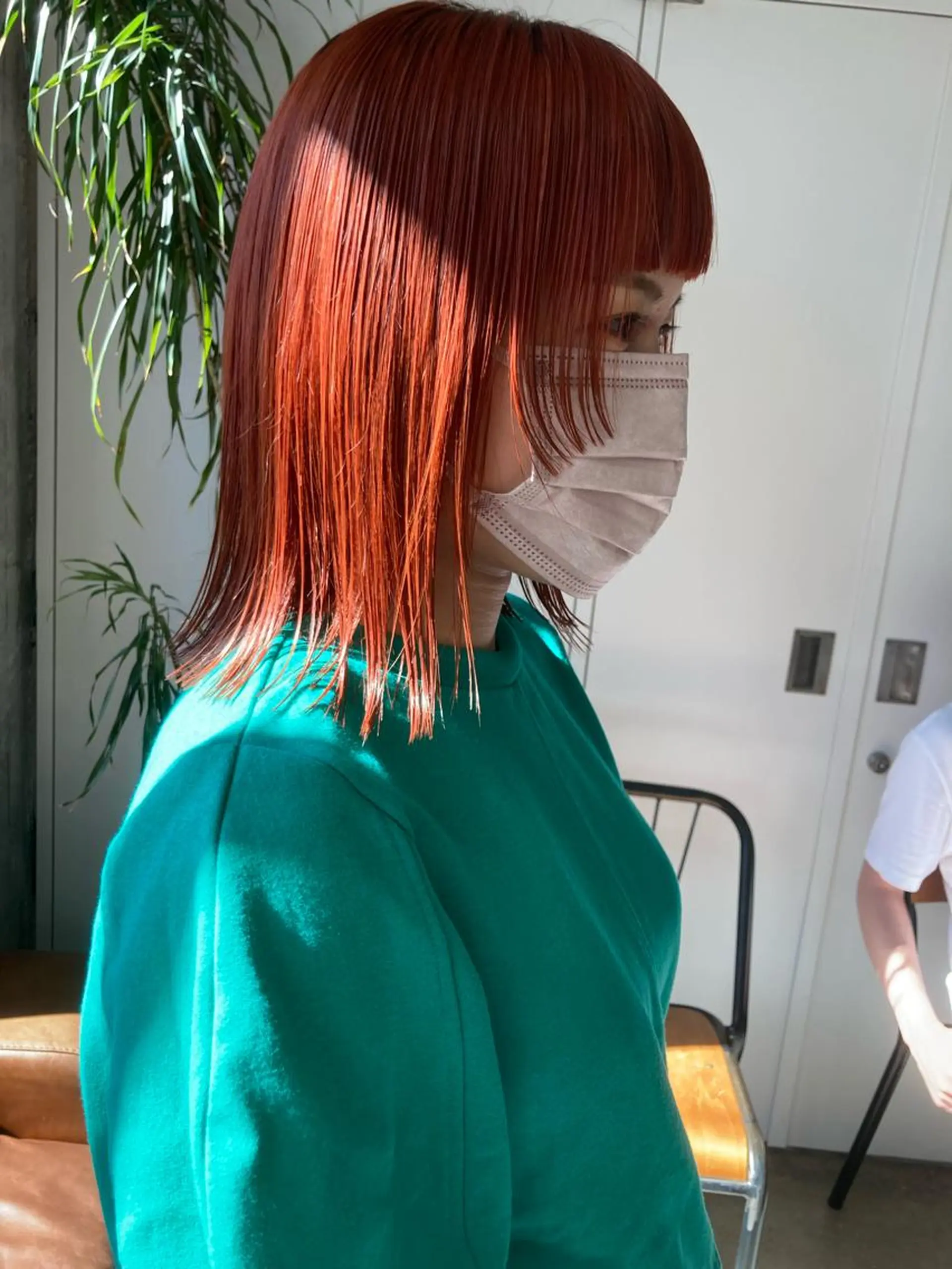 ミディアム カラー オレンジ カット ヘアカラー トリートメント 小木曽智美 /ボブ/ショートのヘアスタイル