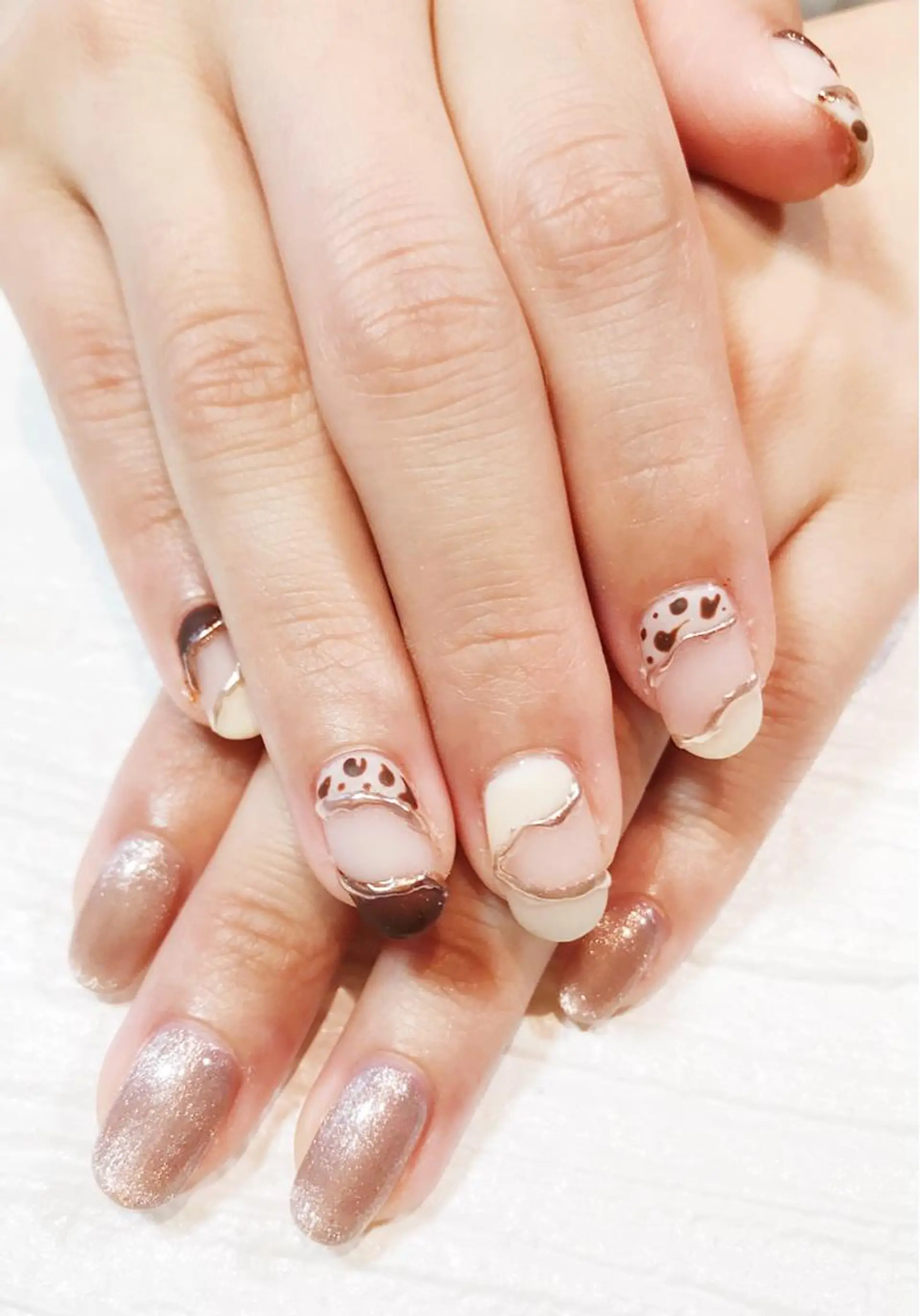 ネイル アニマル柄 ジェルネイル マグネットネイル マットネイル ミラーネイル ハンドネイル NAILSALON AMULEのネイルデザイン