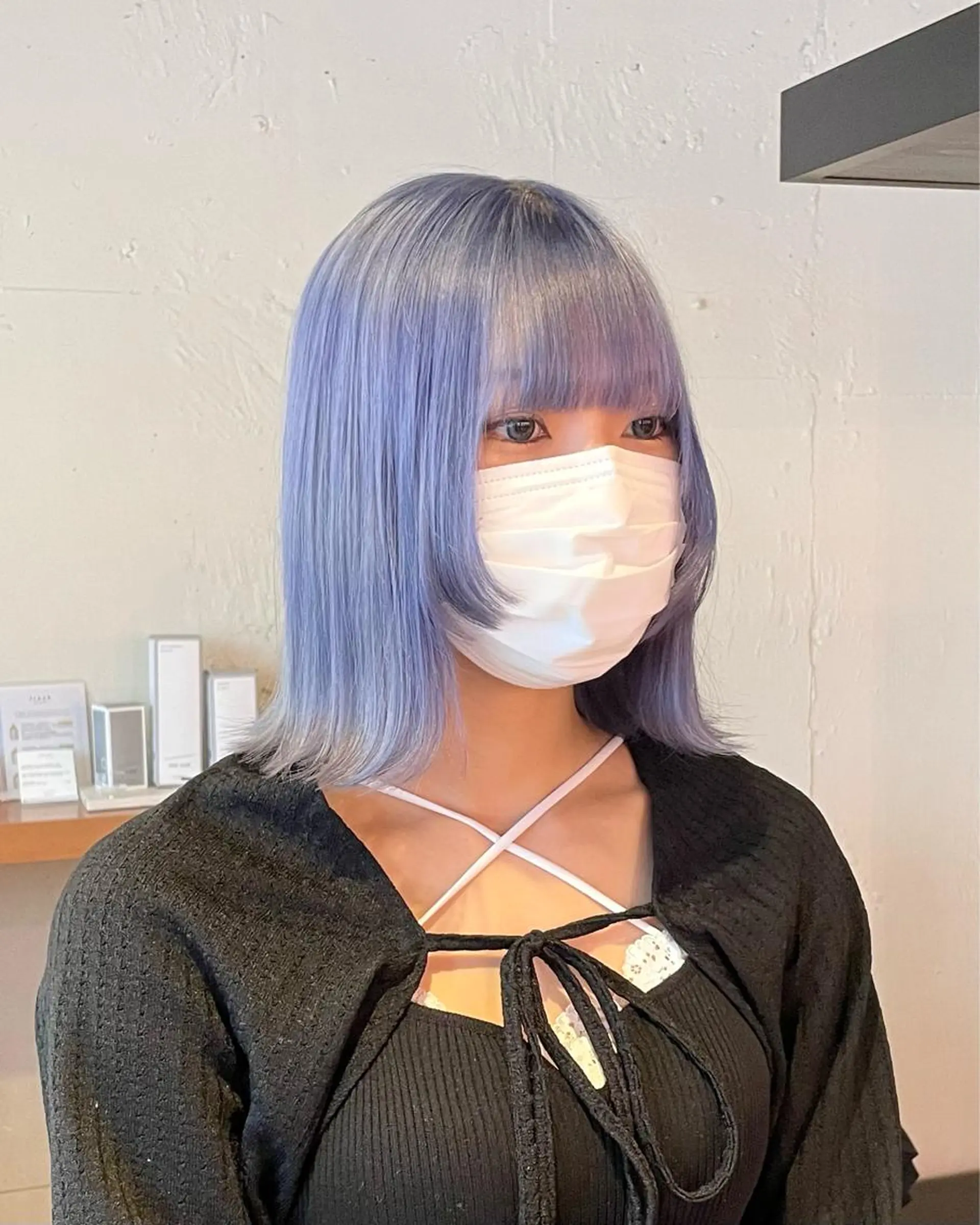 ミディアム カラー ブルーカラー ブルーラベンダー ラベンダーカラー シルバー 髪質改善/ブリーチ /長山遼太郎のヘアスタイル