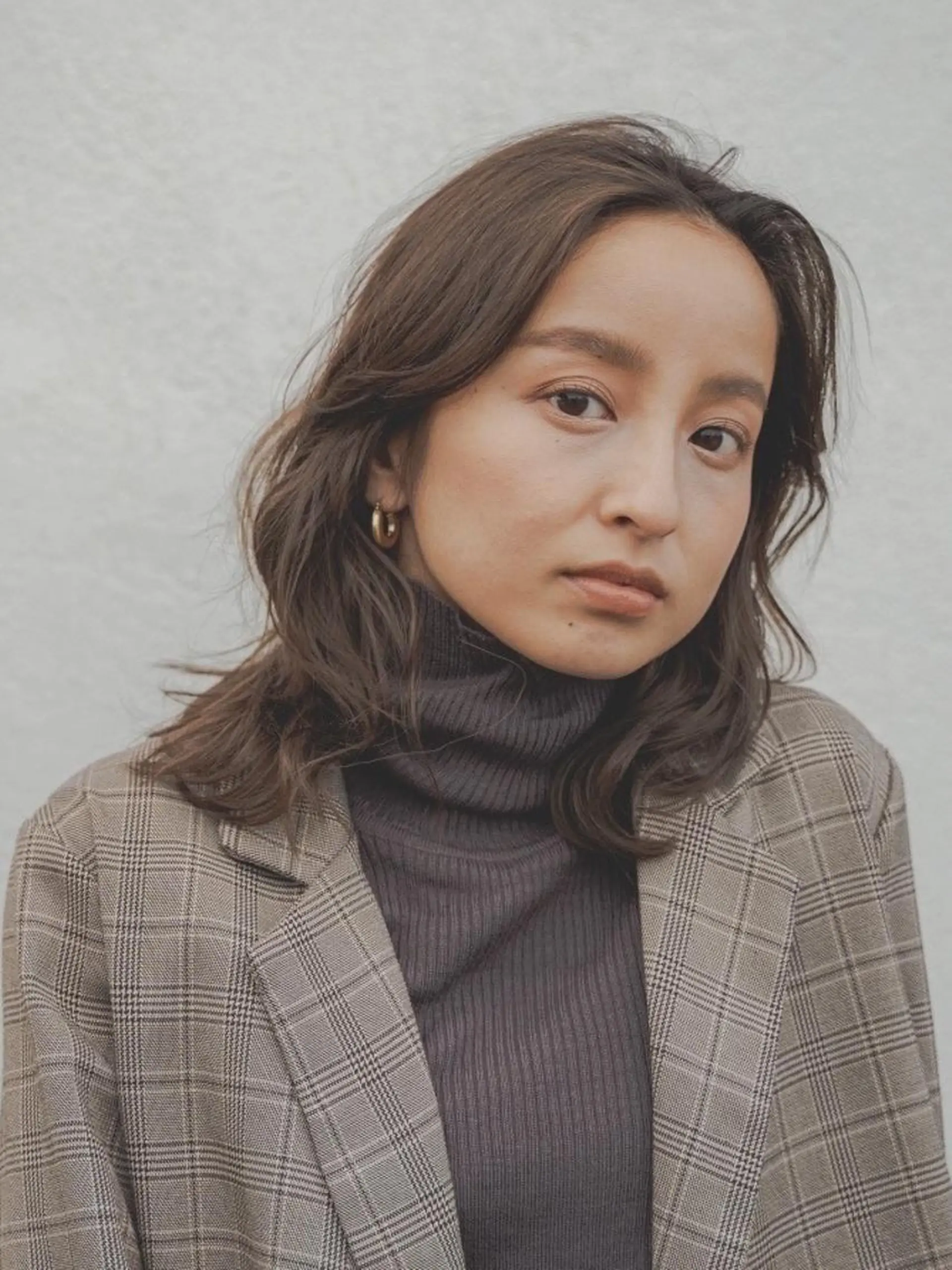 ミディアム 柳下 涼のヘアスタイル