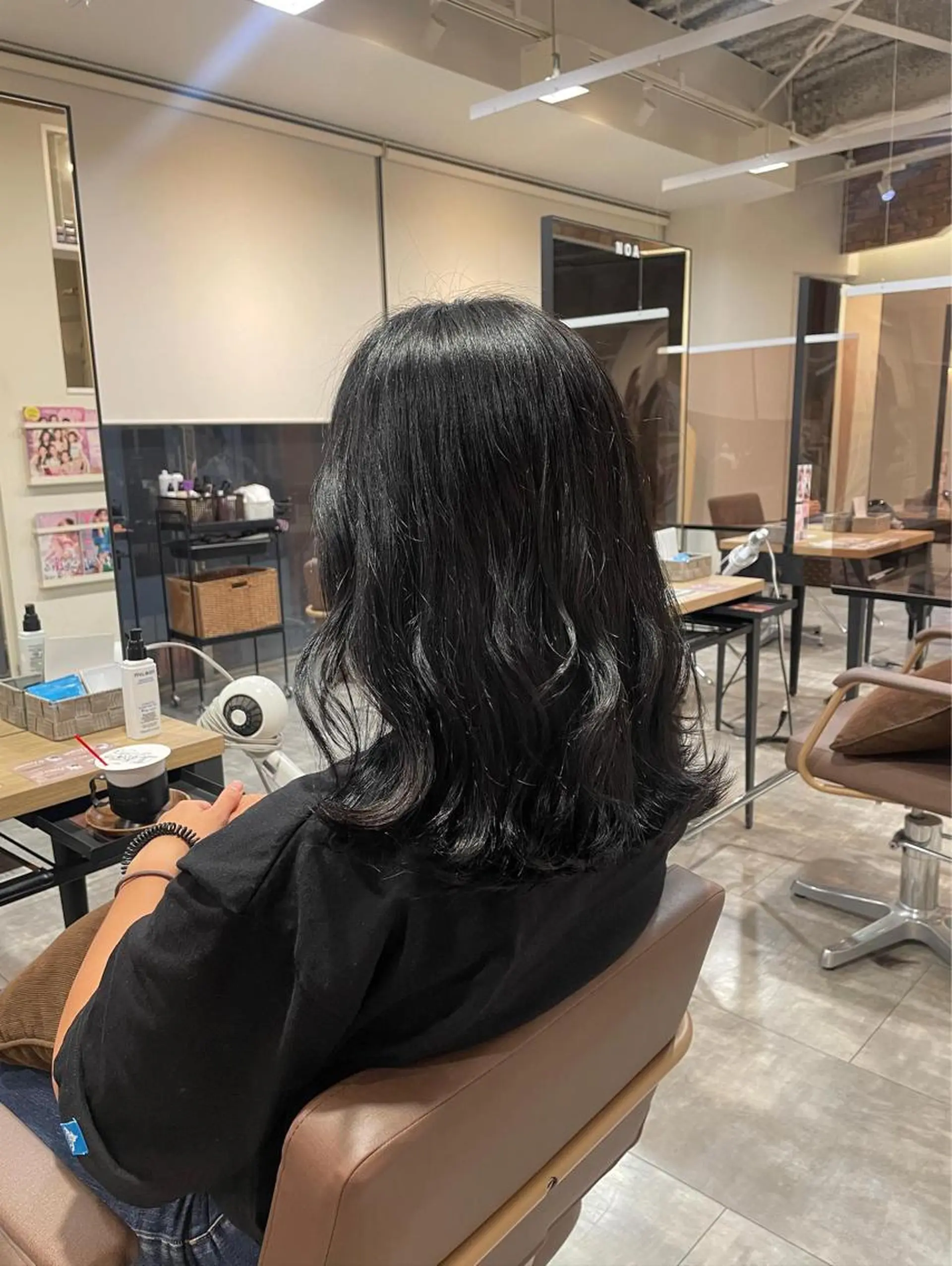 ミディアム カラー 永田 幸花のヘアスタイル