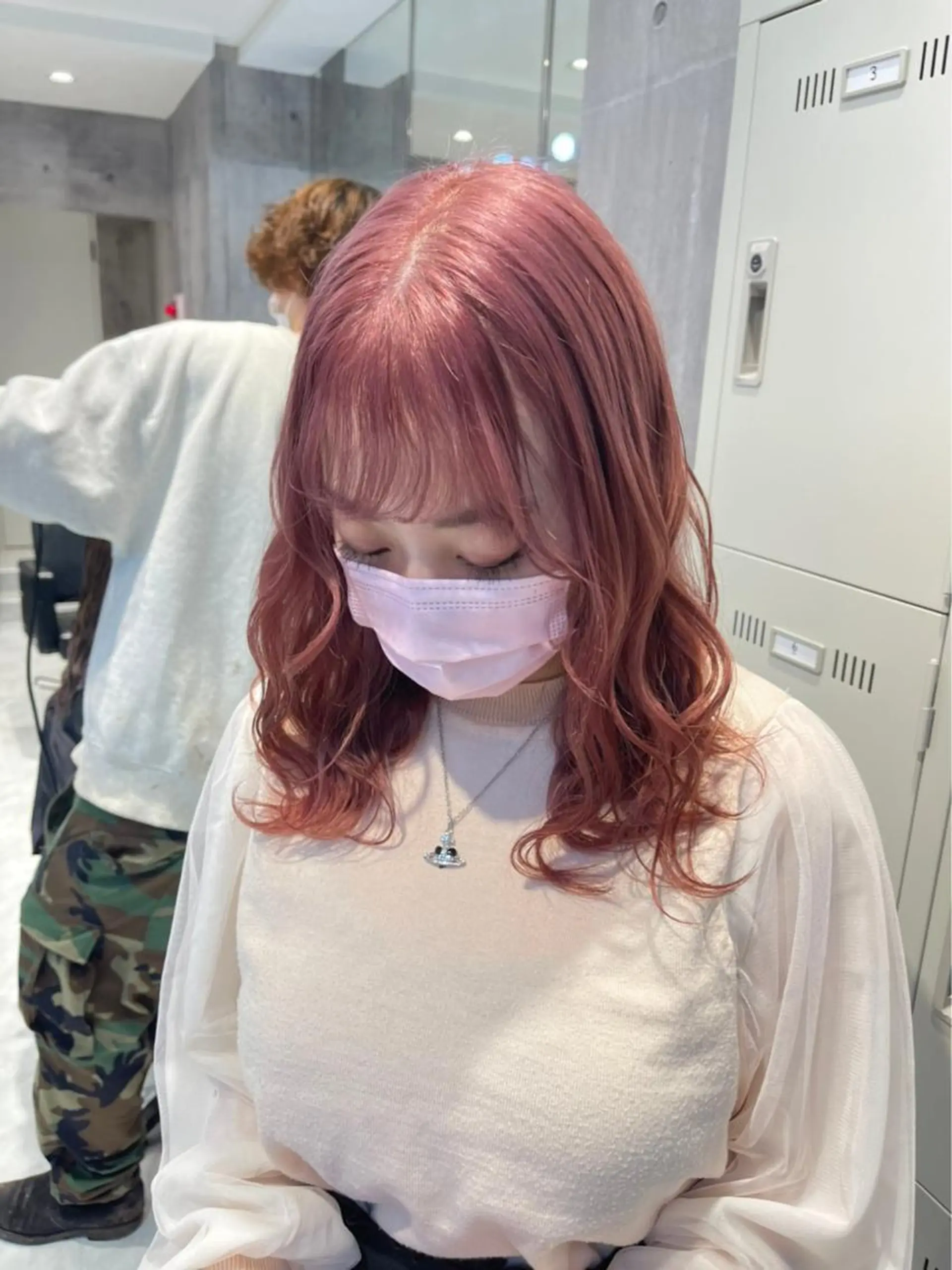 ロング カラー アッシュ アッシュグレー アッシュグレージュ バレイヤージュ ミストバング カット ヘアカラー トリートメント ダブルカラー特化💍 tiam💍韓国ヘアのヘアスタイル