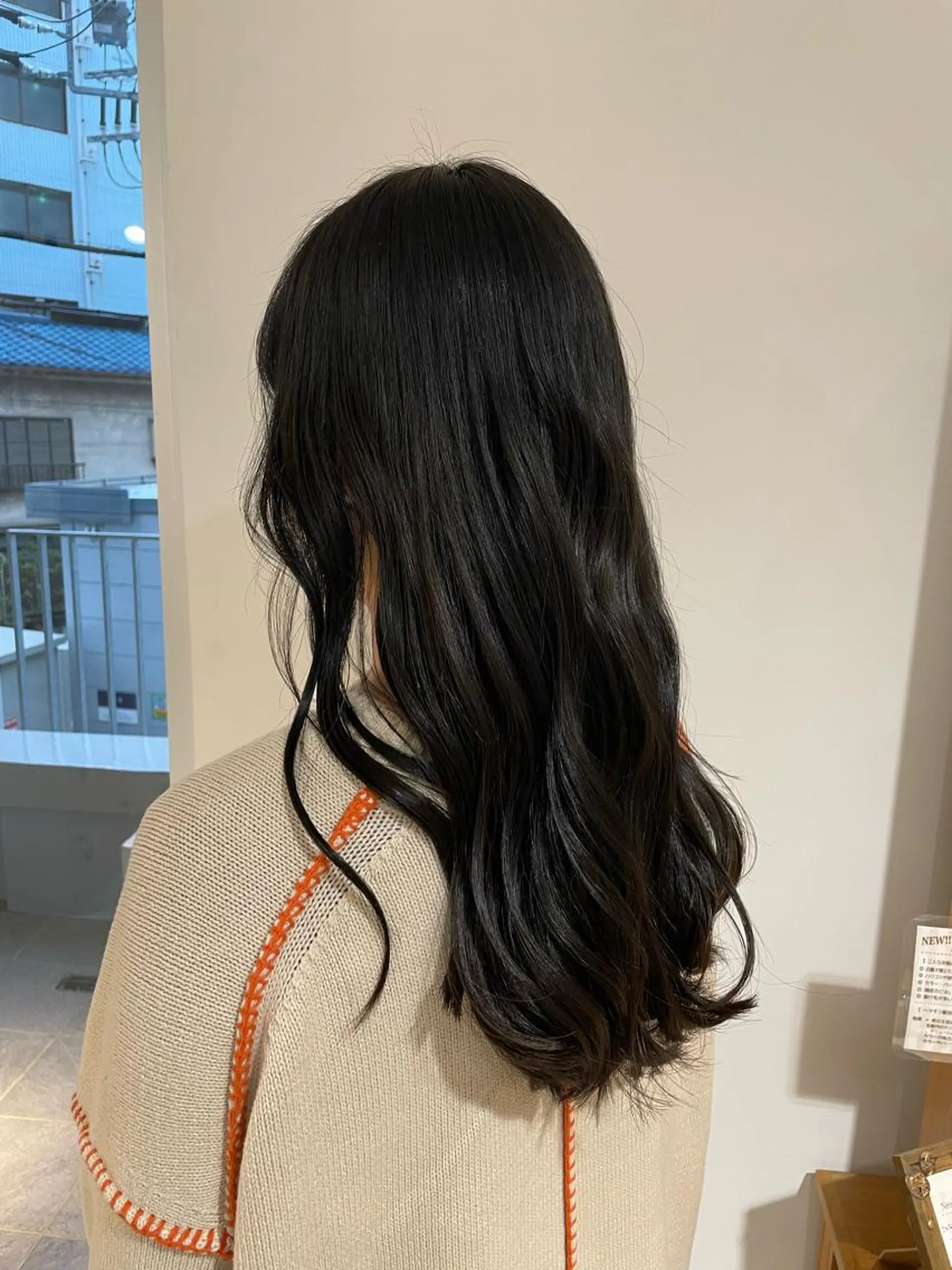 ロング カラー 黒髪 ブルーカラー ブルーブラック カット ヘアカラー トリートメント ヘッドスパ noa ☪︎のヘアスタイル