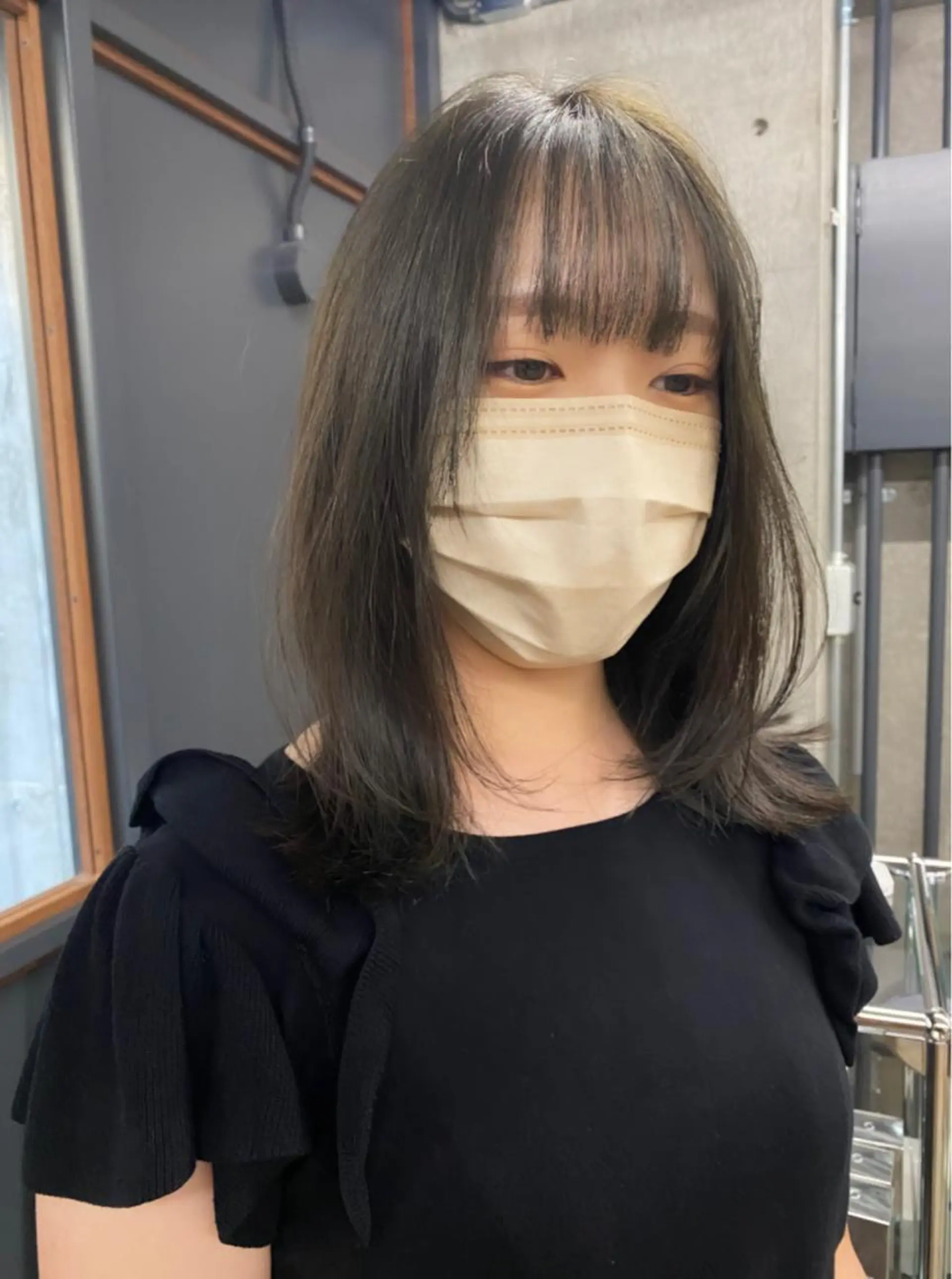 セミロング 顔まわりレイヤー レイヤーカット ୨୧柔らかいカラー nozomi ୨୧のヘアスタイル