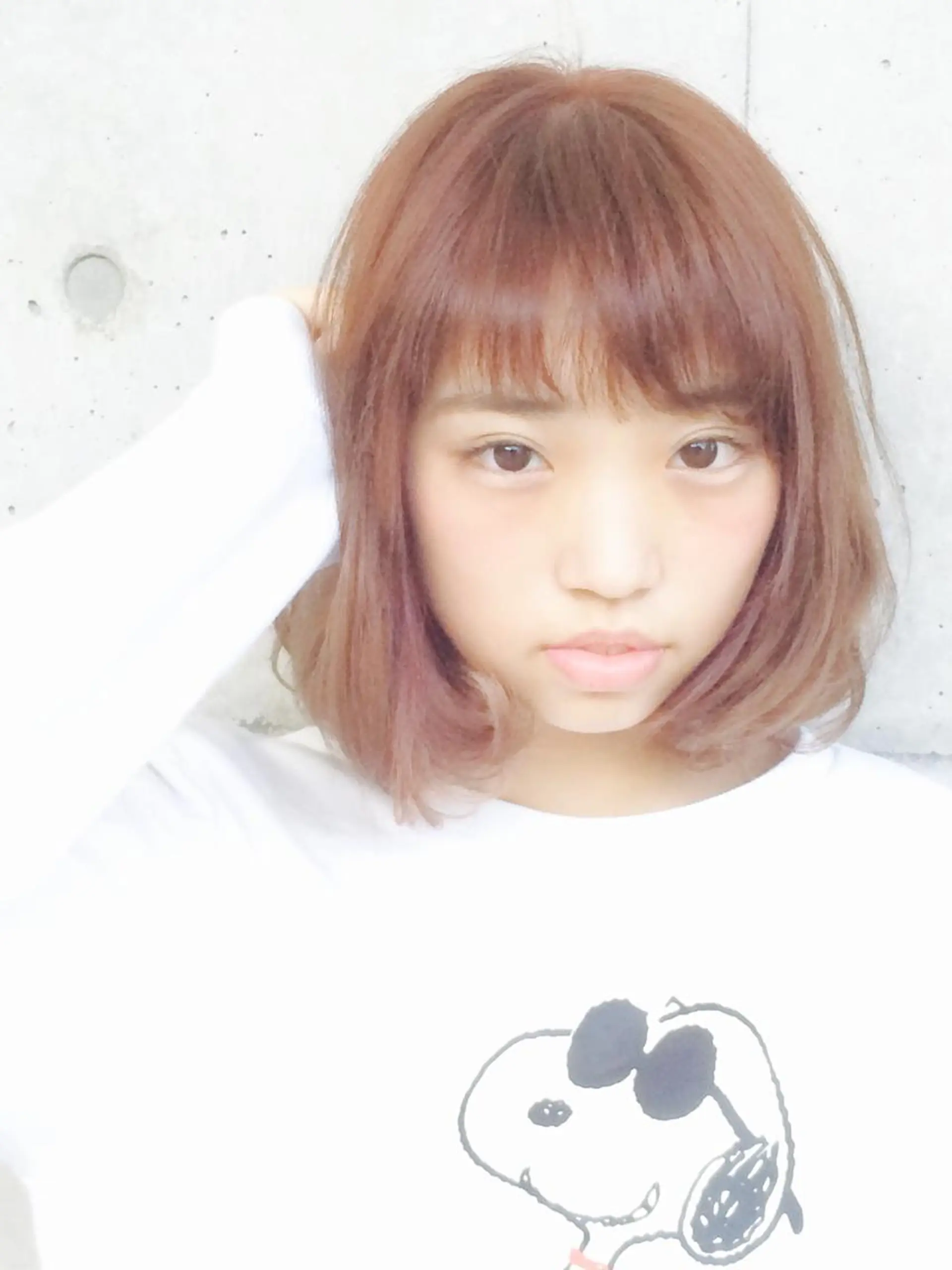 ミディアム カラー 透明感カラー ピンクカラー ハイトーン特化🤍 浦住のヘアスタイル