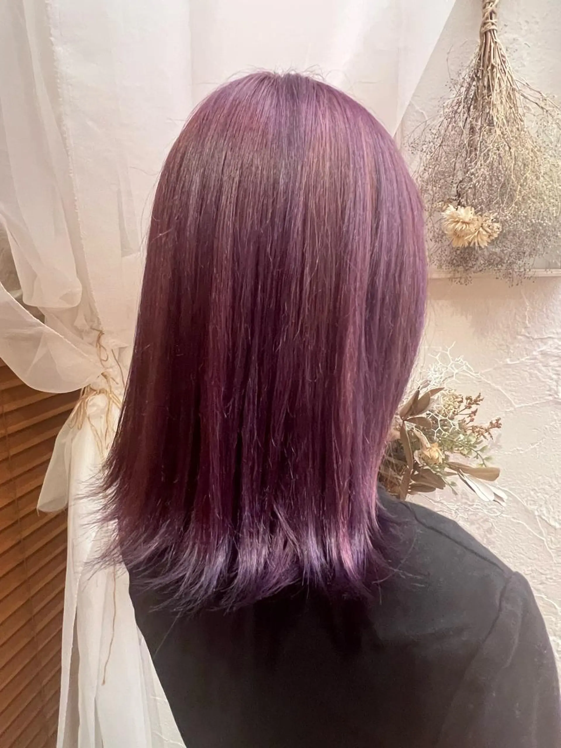 ミディアム カラー パープルカラー 透明感カラー✨️山内 七鐘のヘアスタイル