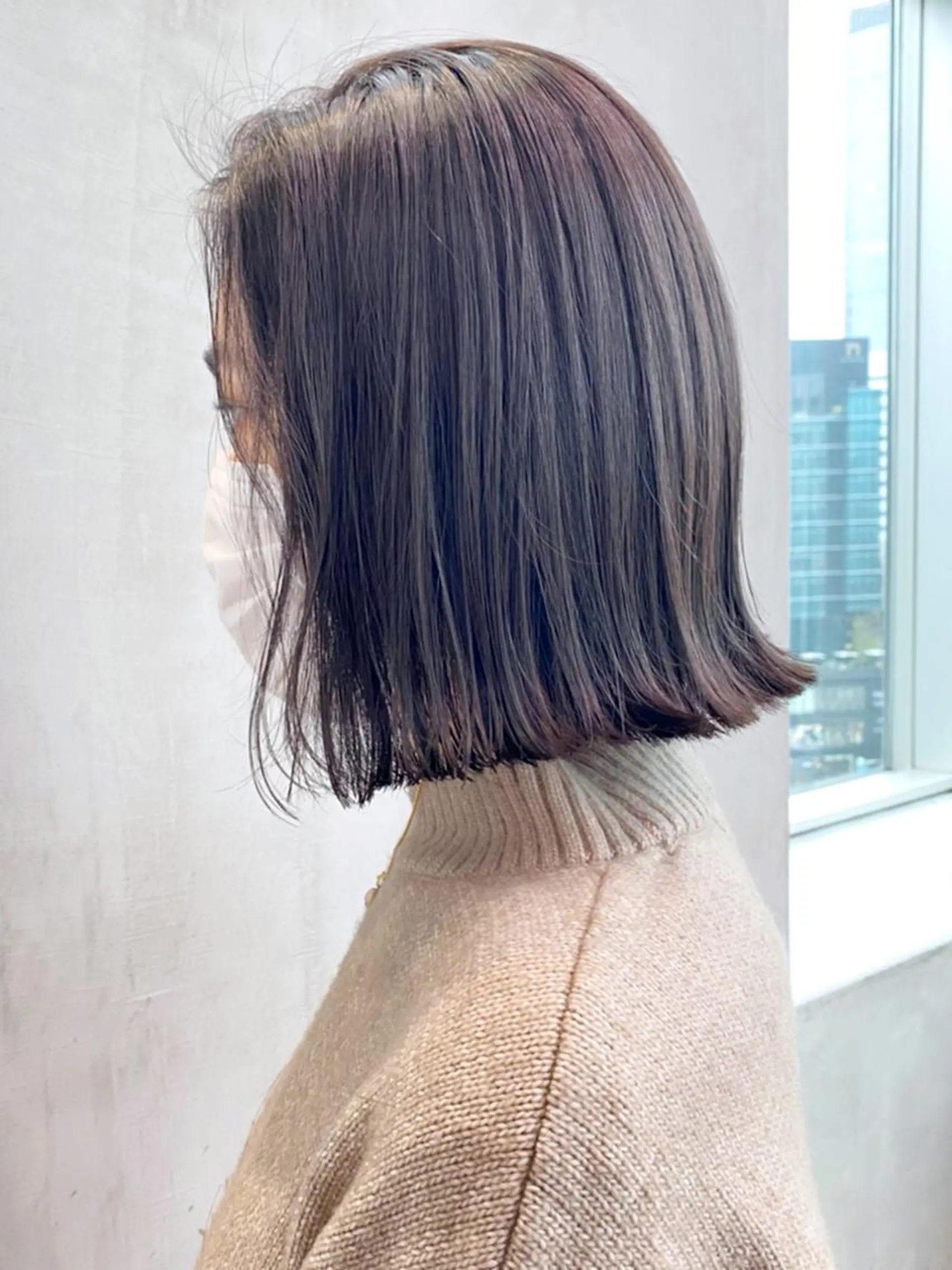 ミディアム カラー パーマ ヘアアレンジ ベージュカラー ボブ ITbyALBUM 中野店のヘアスタイル