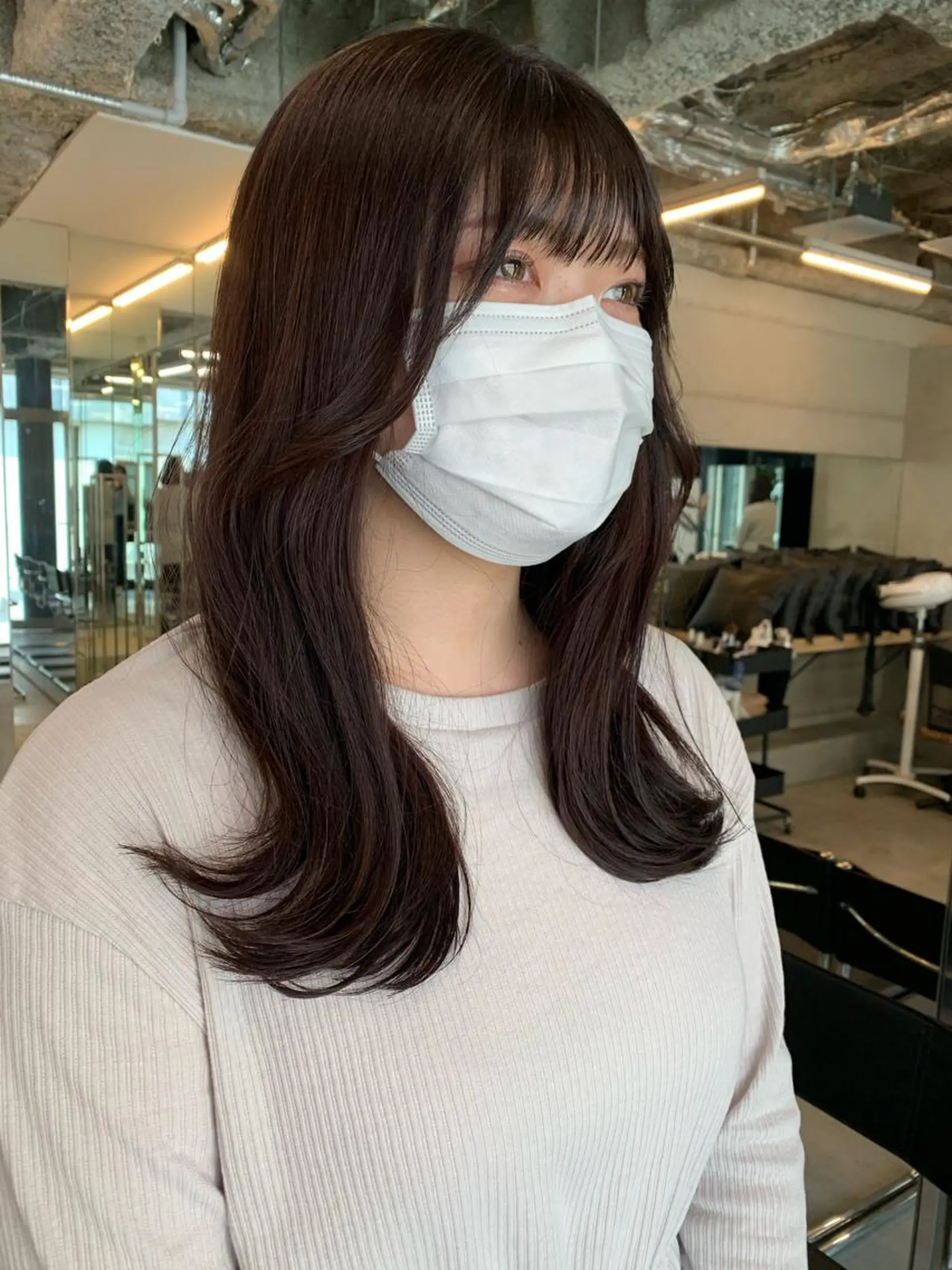 ミディアム カラー 透明感/オリーブ/ グレージュ/YUKAのヘアスタイル