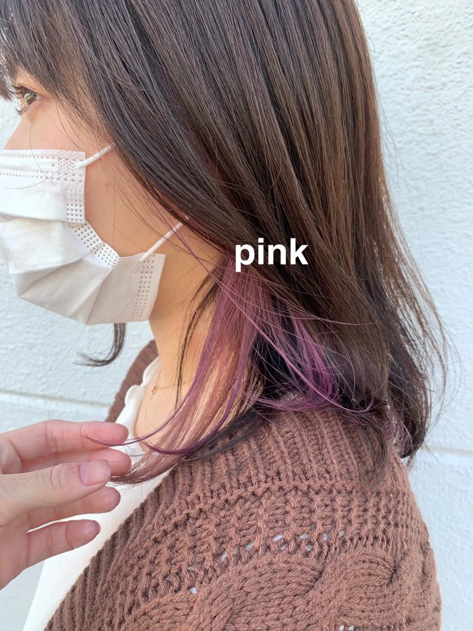 ミディアム カラー ピンクカラー kitagawa mayuのヘアスタイル