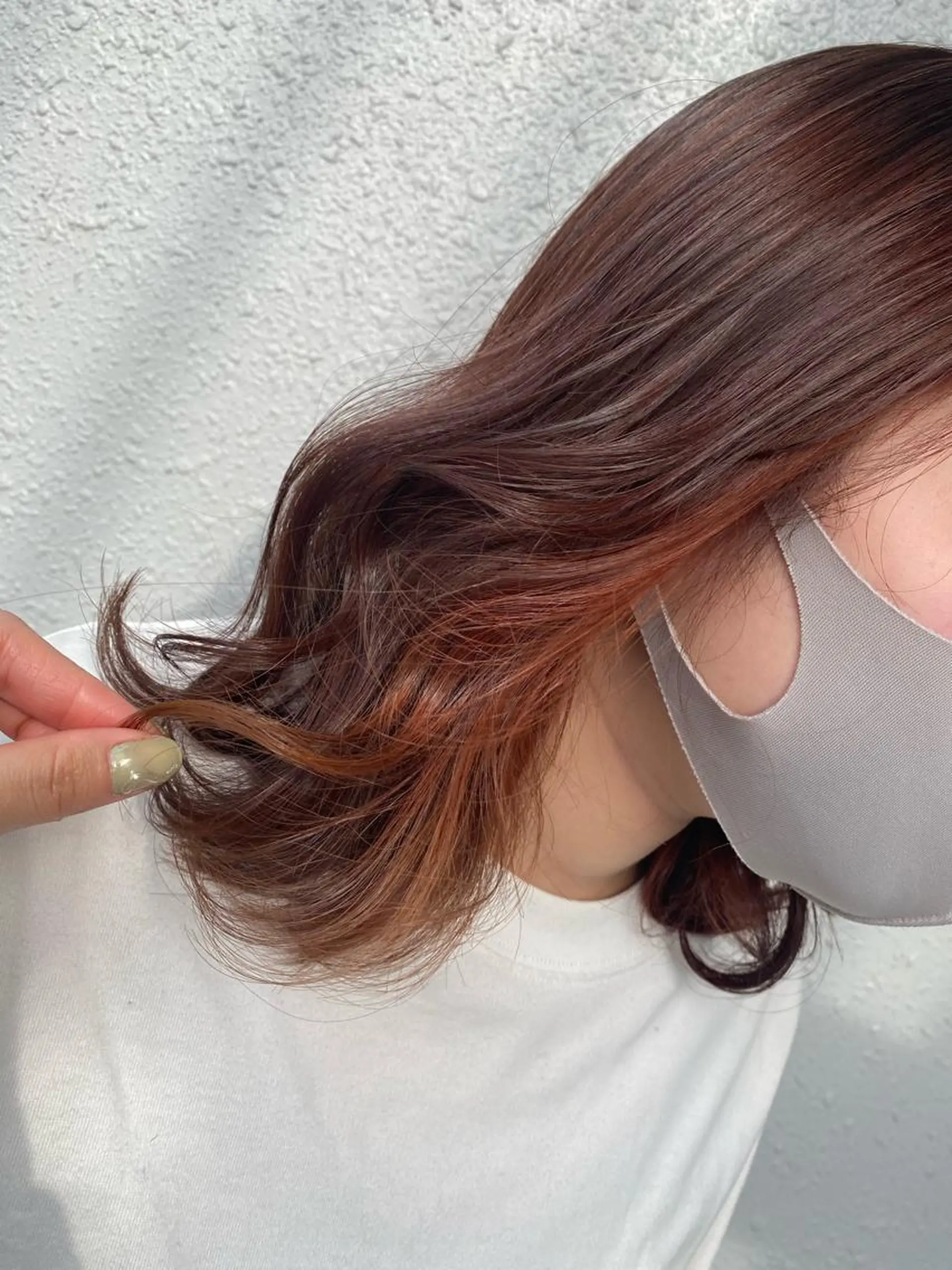 セミロング カラー ブリーチ 後藤紗英/髪質改善 /オリーブベージュのヘアスタイル