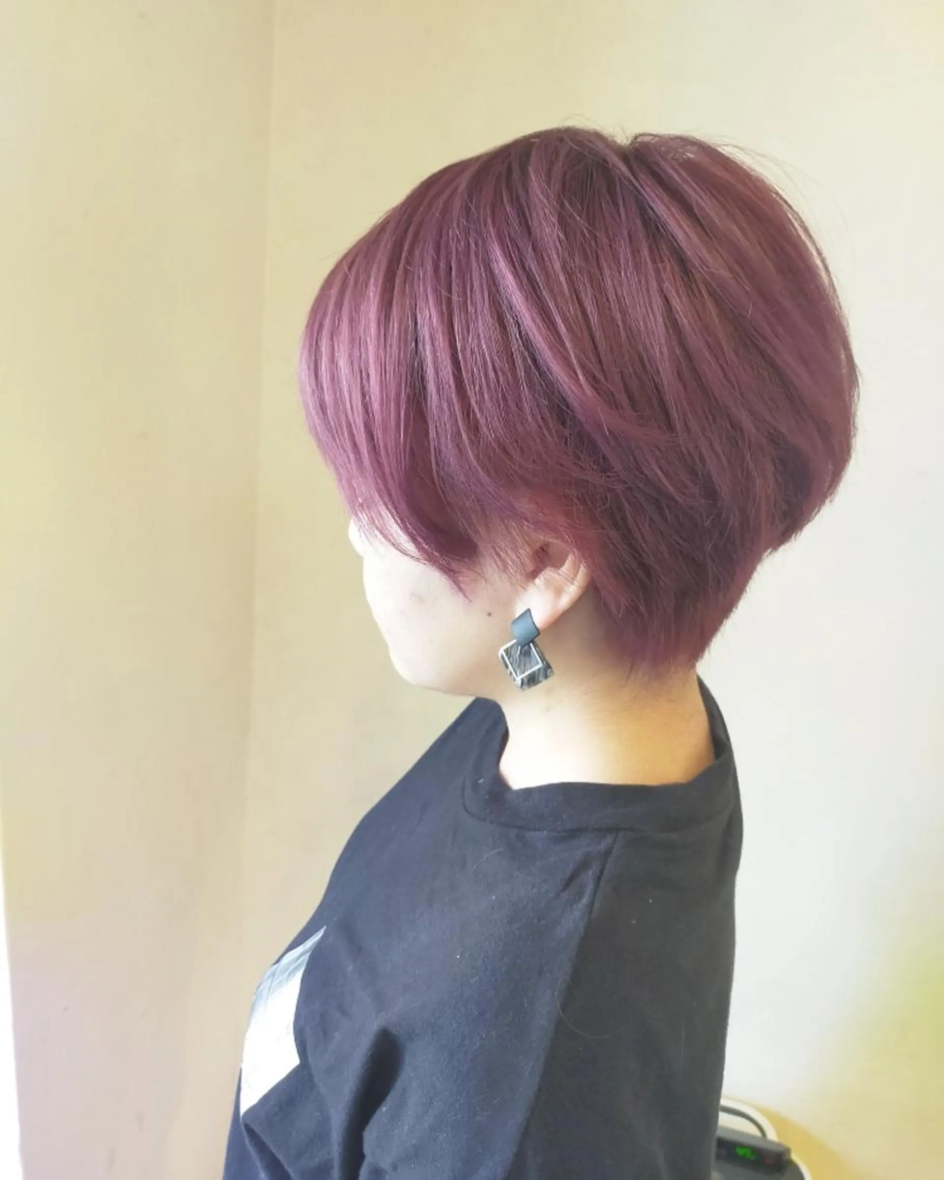 ショート カラー カシス ピンクカラー ヘアカラー トリートメント JIL BLAN 京都所属・RU RIのヘアスタイル