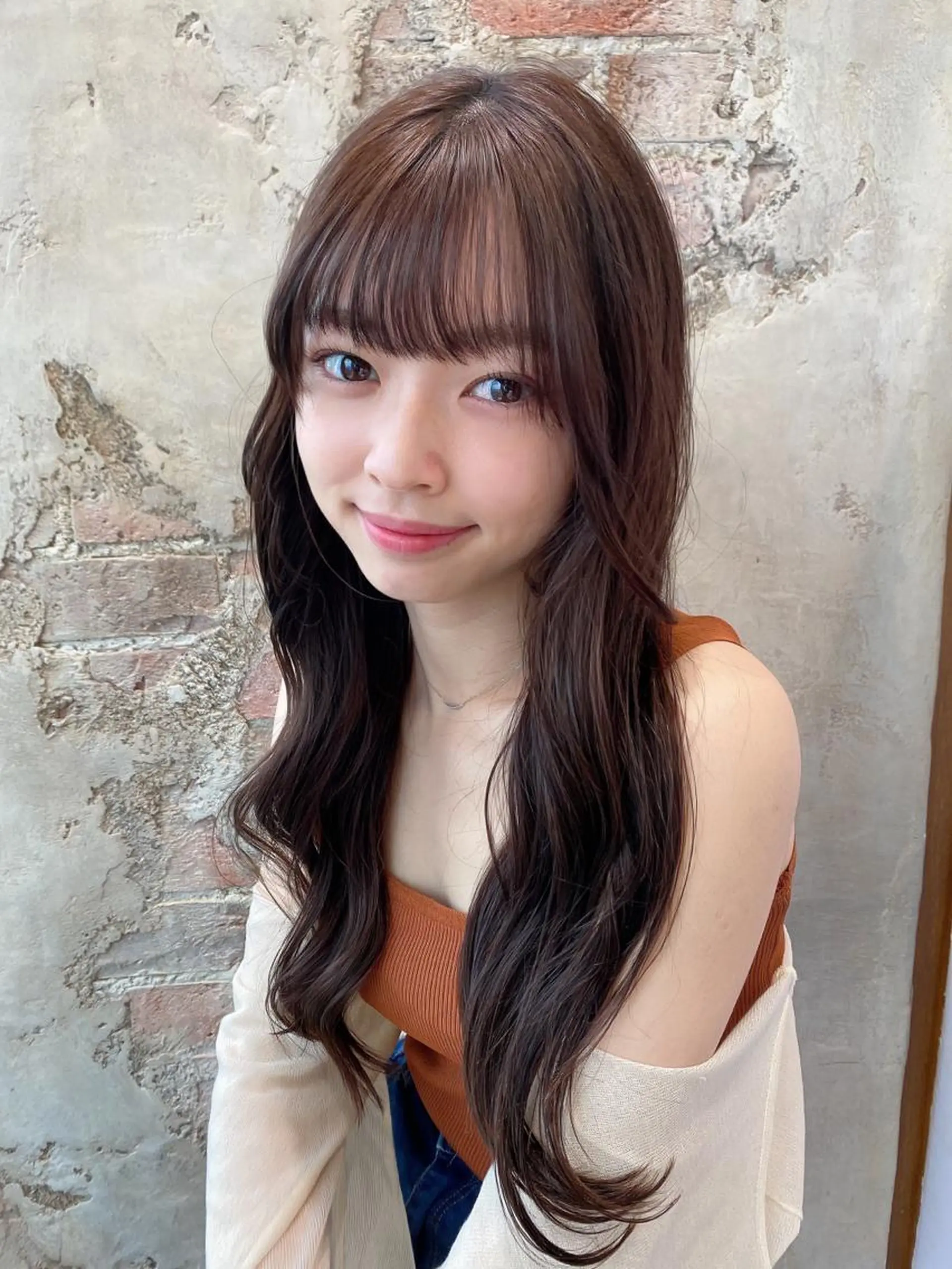 セミロング カラー ベージュカラー ブラウンカラー ブラウンベージュ くびれヘア 顔周りカット 顔周り/くびれヘア 韓国ヘア💕風間るなのヘアスタイル