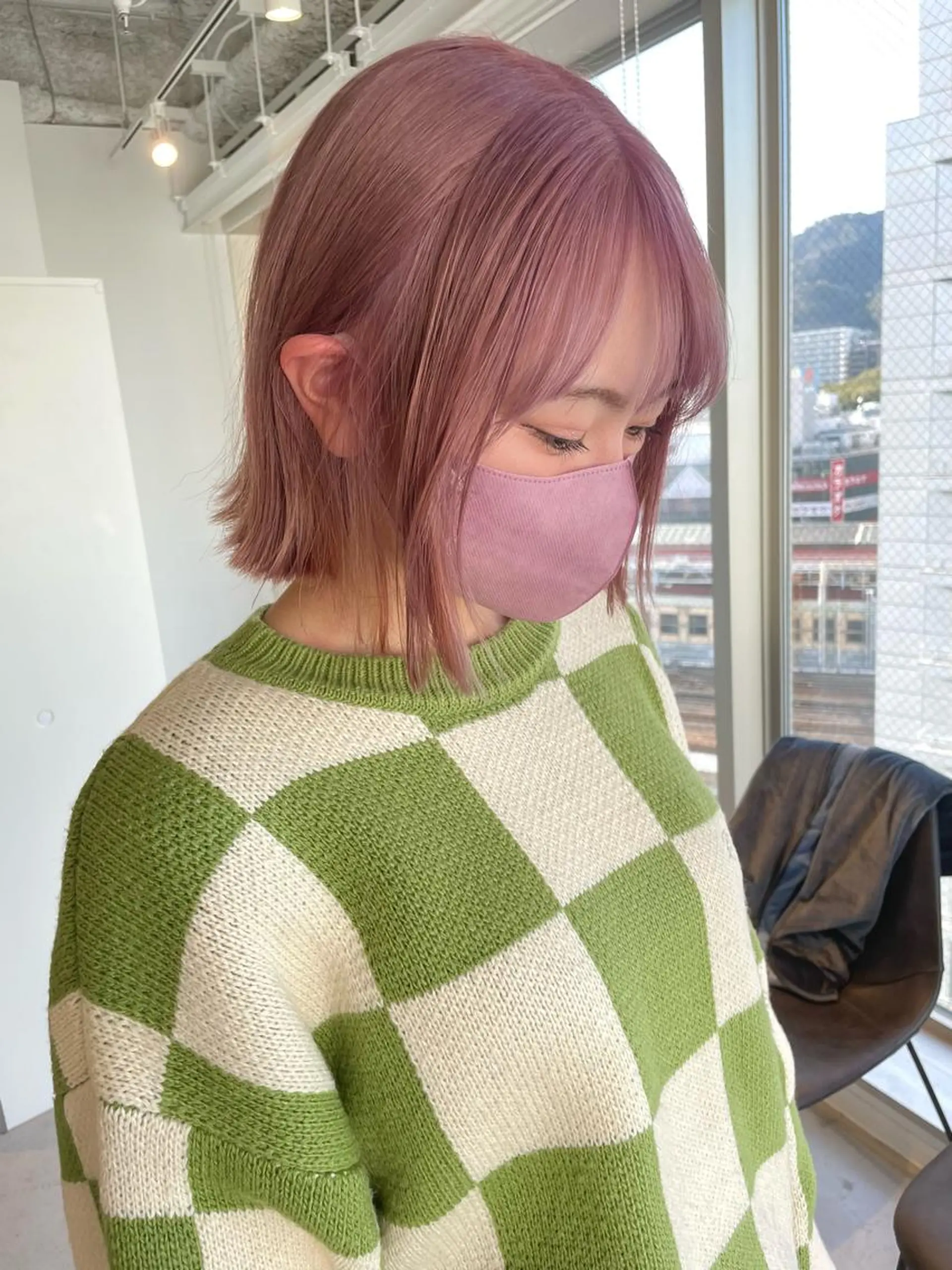 ショート カラー ヘアアレンジ ベージュカラー ピンクカラー ピンクベージュ ボブ ヘアカラー トリートメント 🎗秋山勇/ GEAR.代表のヘアスタイル