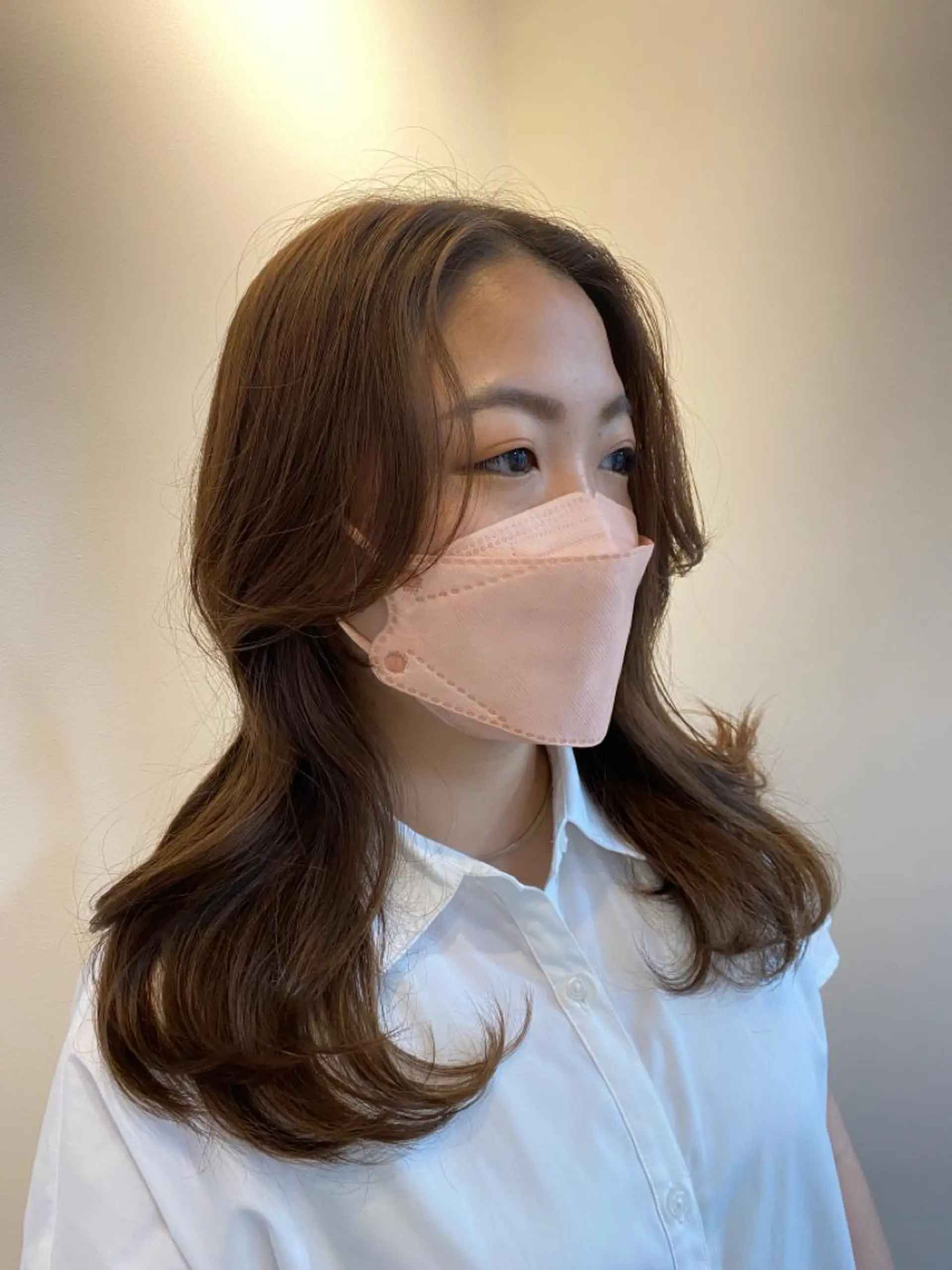 セミロング カラー 韓国風ヘア レイヤーカット ヘアカラー 和歌山韓国ヘア🌙 MOEのヘアスタイル