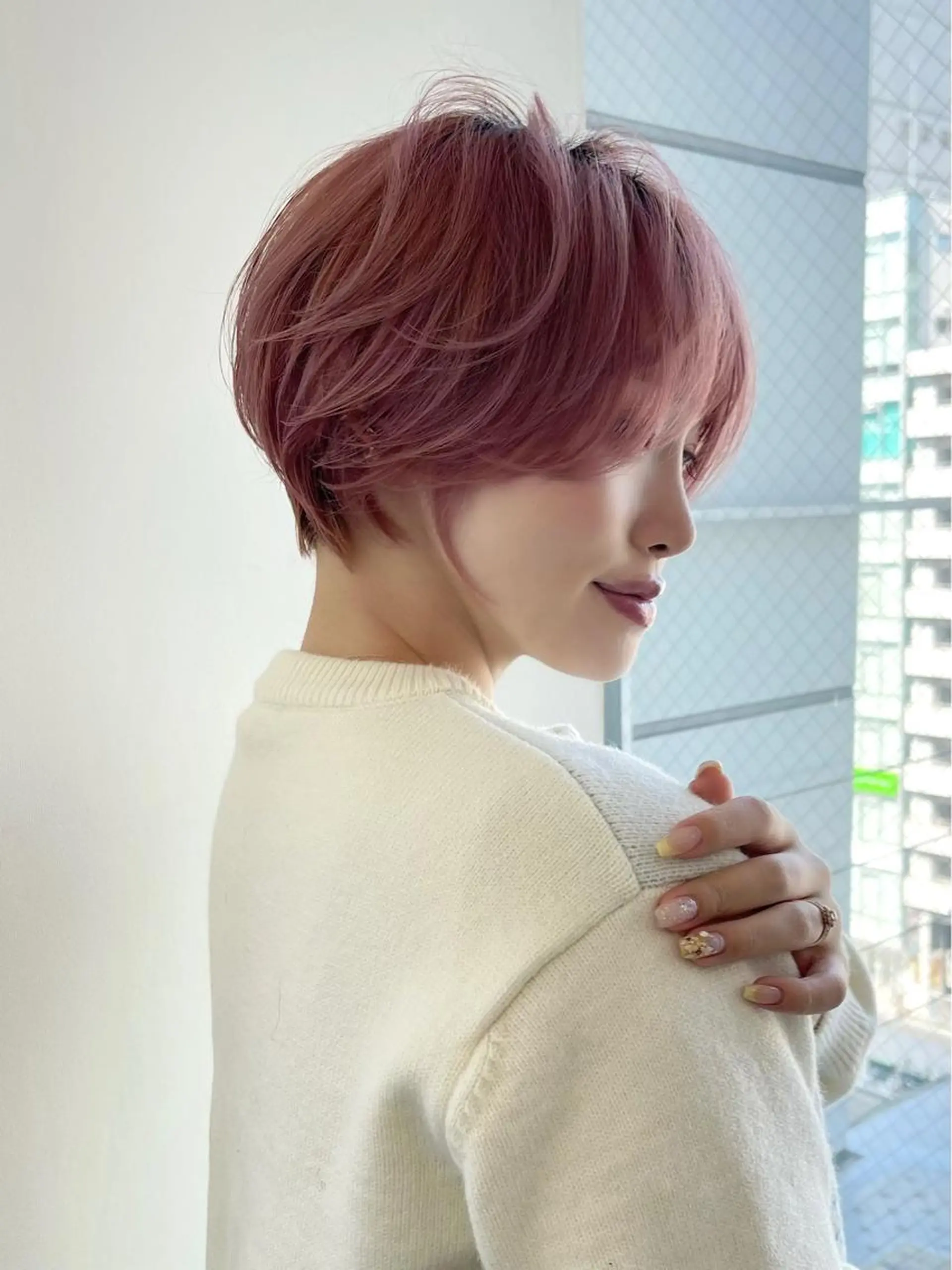 ショート 丸みショート イエローカラー 韓国風ヘア ショートヘア ヘアカラー トリートメント ショート・ボブ特化 mahoのその他イメージ