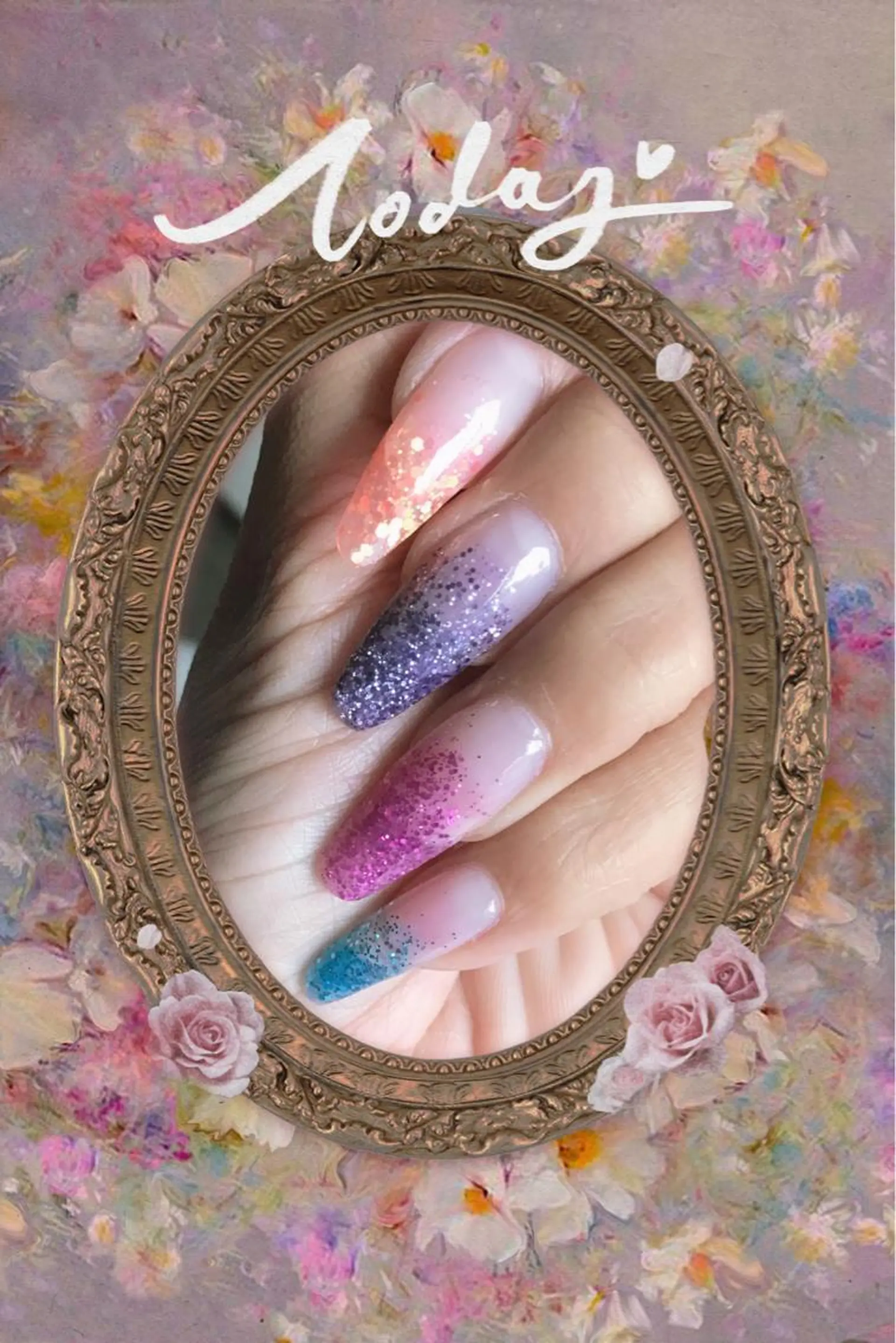 ネイル 長さ出し ラメ(グリッター) ラメグラデーション スカルプネイル Nail Salon kihi大塚店のネイルデザイン