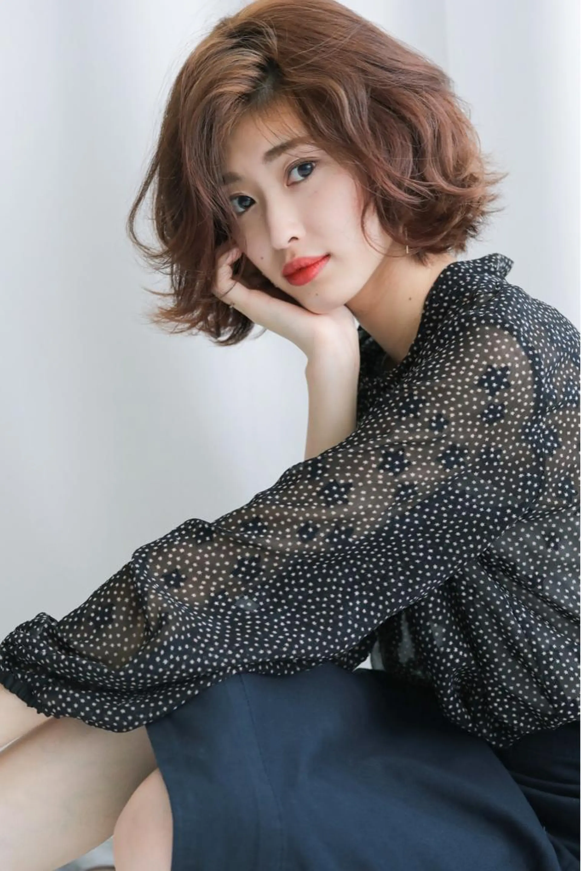 ミディアム カラー 髪質改善＆ブリーチ 伊勢　祐一郎のヘアスタイル