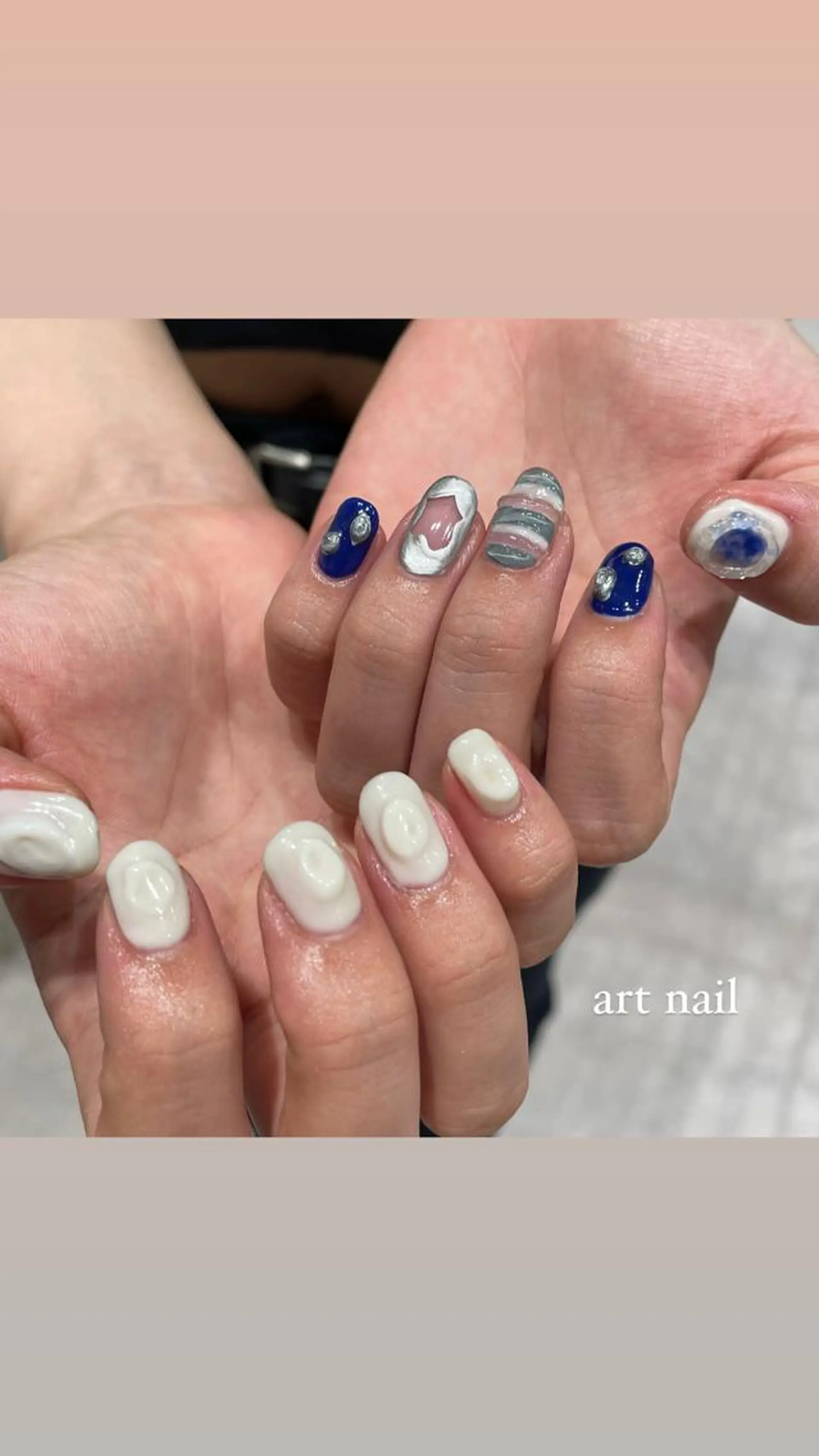 ネイル ハンドネイル 淡色ネイル 🎀moeのネイルデザイン