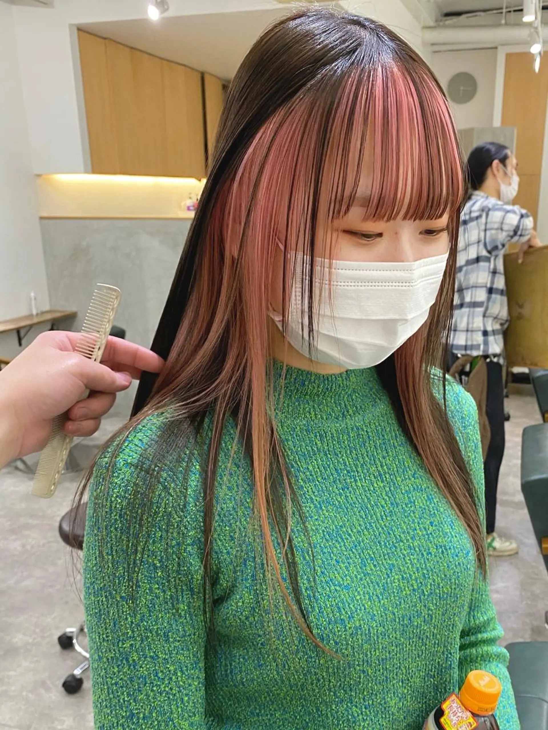 ロング カラー ブリーチ ピンクカラー カット ヘアカラー トリートメント 森貴裕/ベージュ/ パーマ/オリーブのヘアスタイル