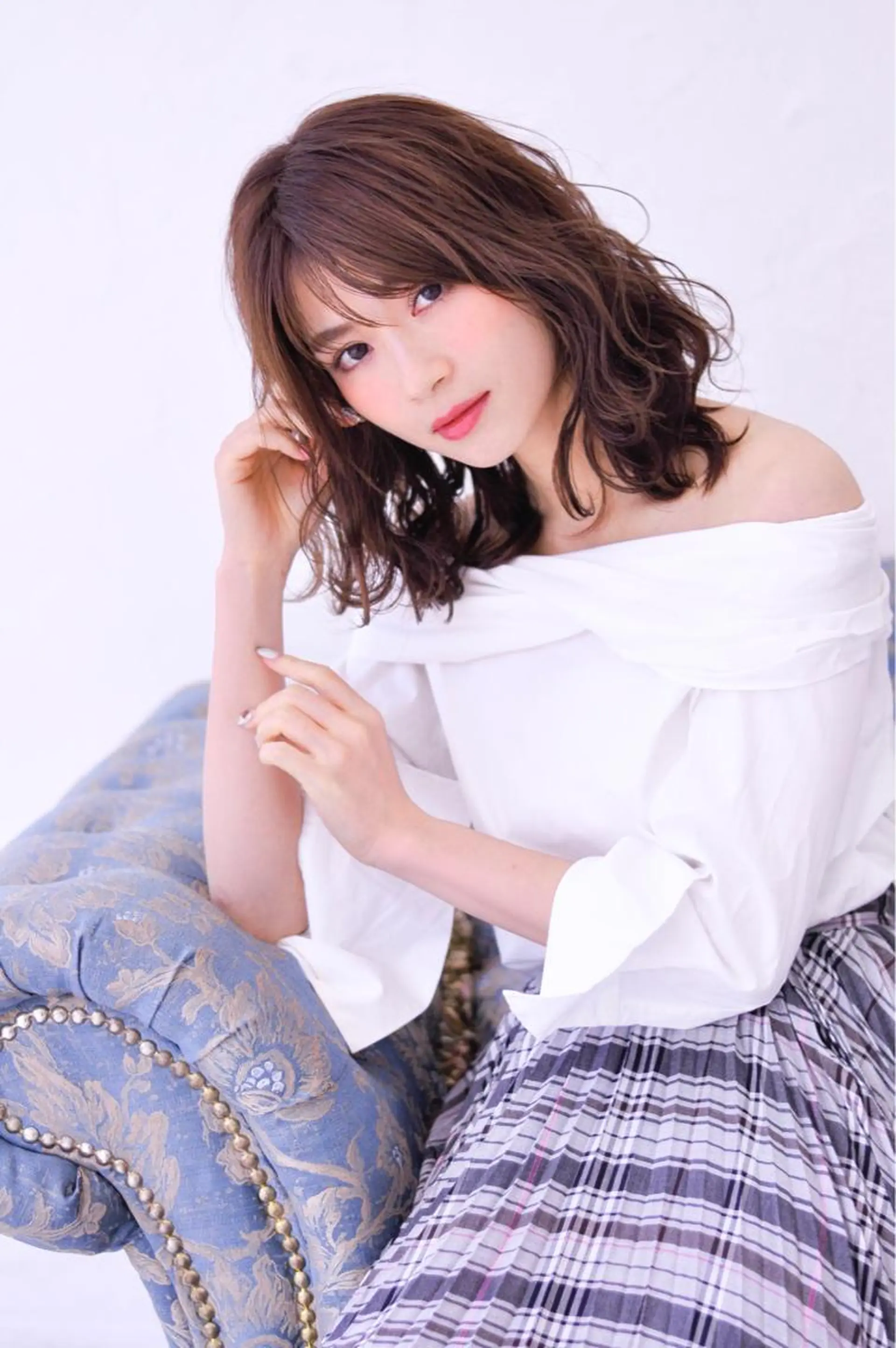 ミディアム カラー パーマ シースルーバング トリートメント kiki所属・中田 敏明のヘアスタイル