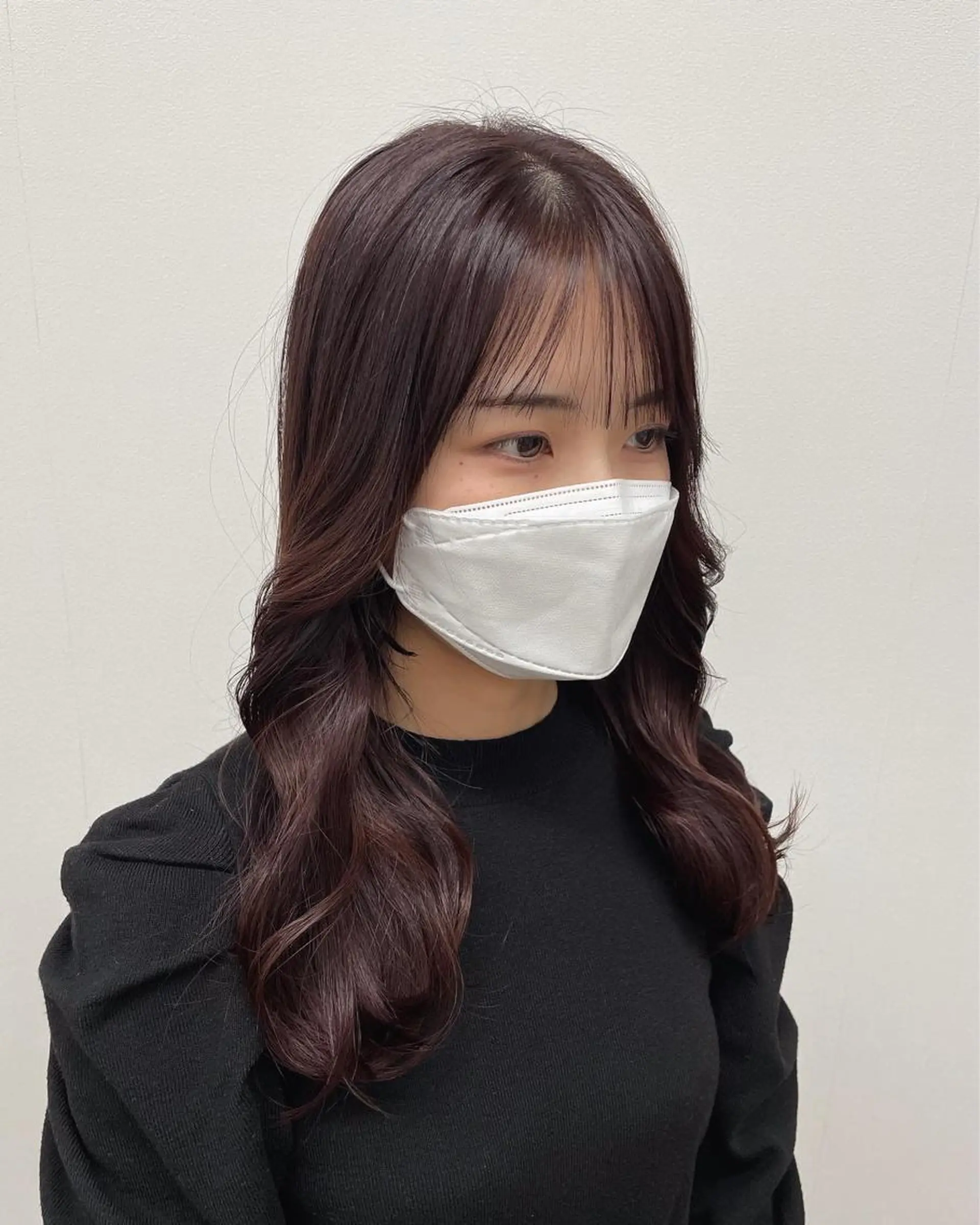 ロング カラー ヘアアレンジ ラベンダーカラー ヨシンモリ 韓国風ヘア レイヤーカット カット ヘアカラー トリートメント 酸性縮毛矯正🧴韓国 レイヤー/髪質改善のヘアスタイル
