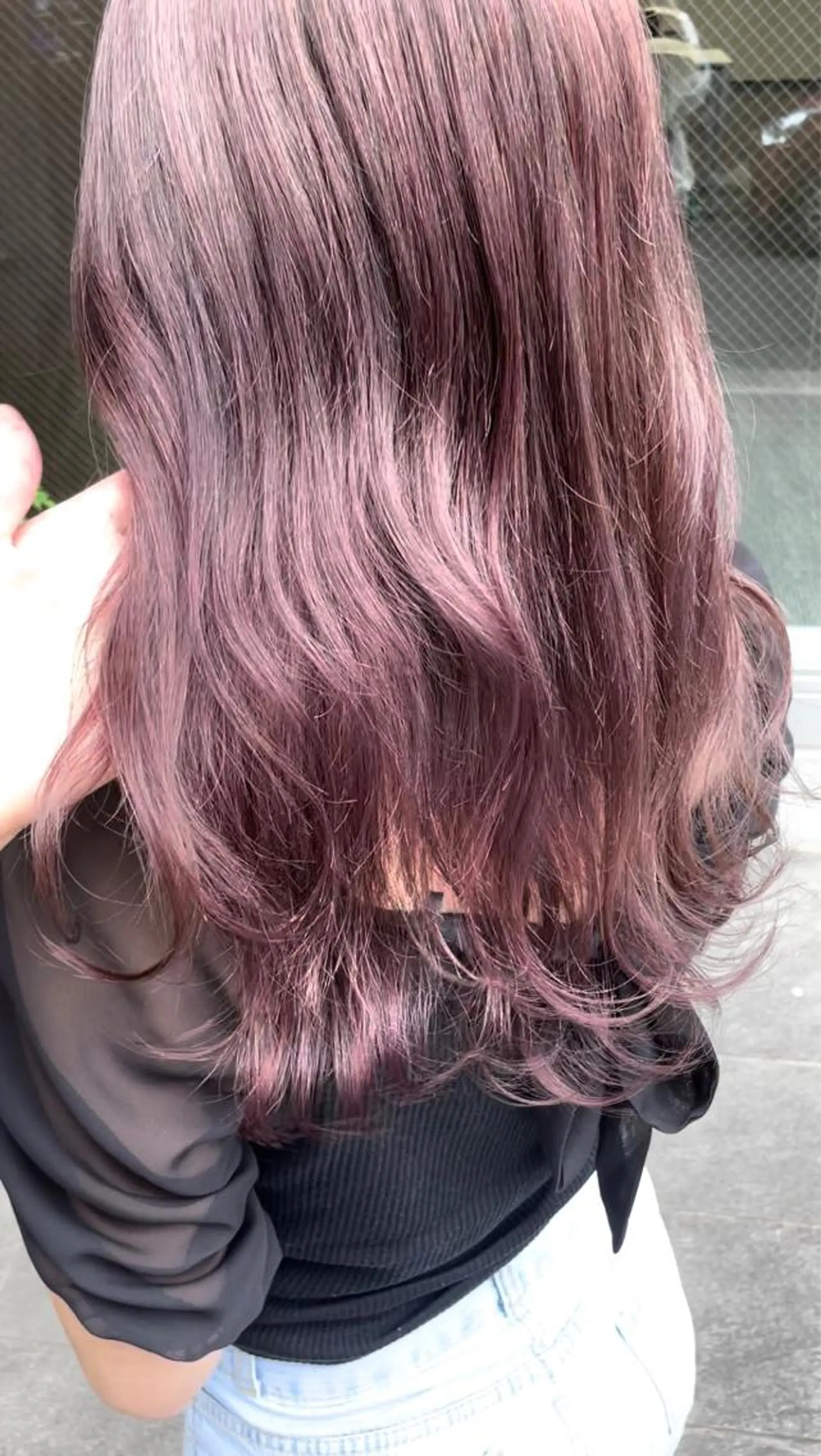 セミロング カラー ラベンダーカラー ラベンダーピンク ピンクカラー チヒョ🦋 韓国hair🇰🇷のヘアスタイル
