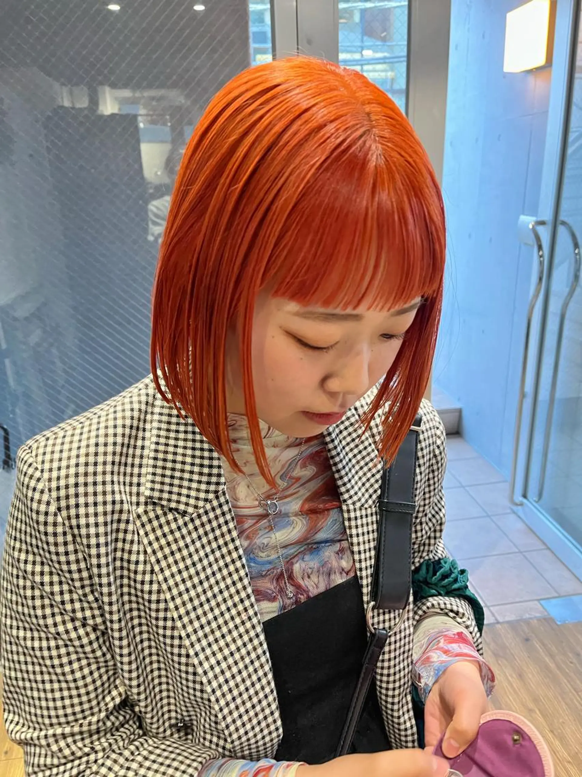 ショート アッシュ ミルクティーブラウン ピンクブラウン レイヤーカット カット ヘアカラー ハイトーンNo.1✨ パーマ✨イマイタツヤのヘアスタイル