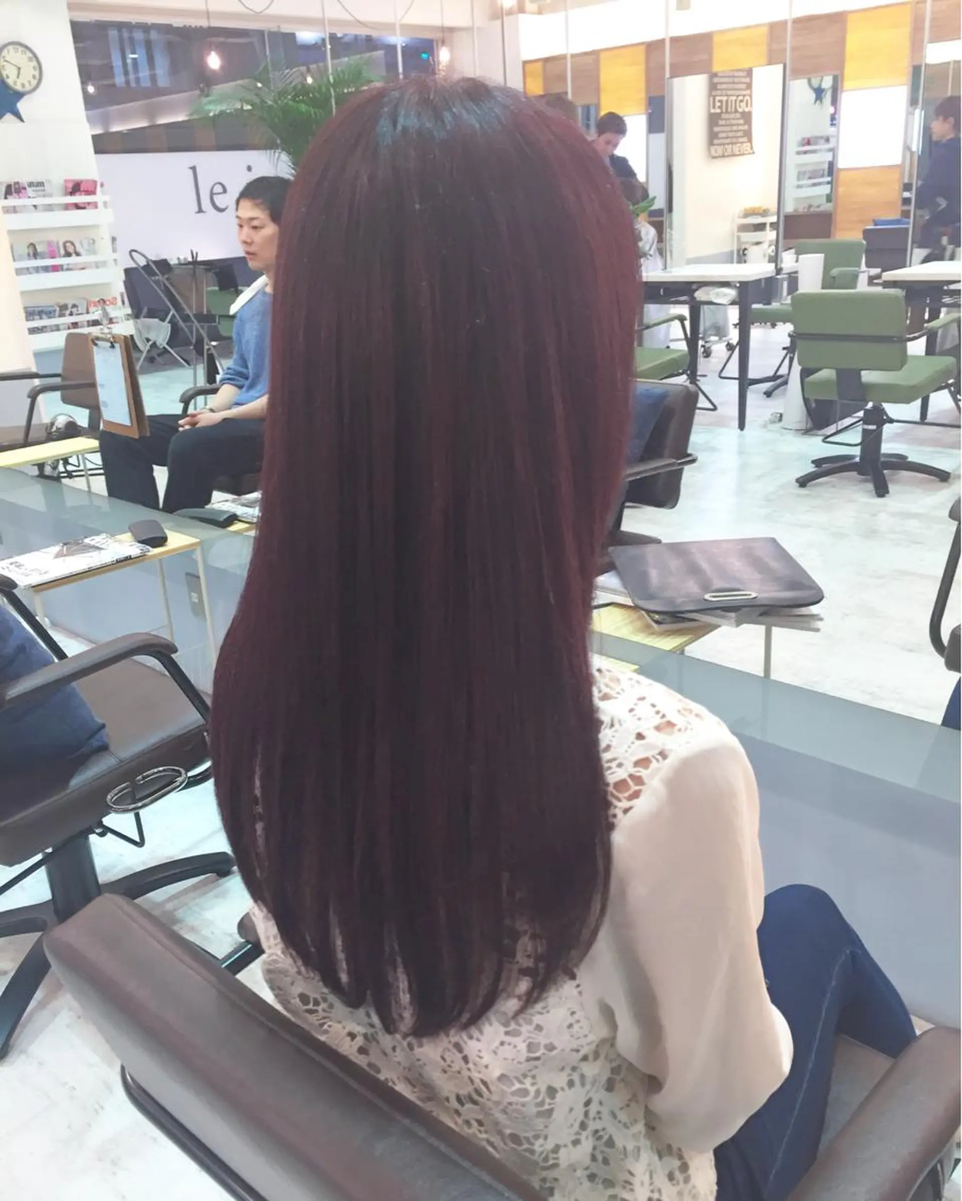 セミロング ロング カラー イルミナカラー ピンクカラー 青木 茂樹⭐️ 透明感カラーのヘアスタイル