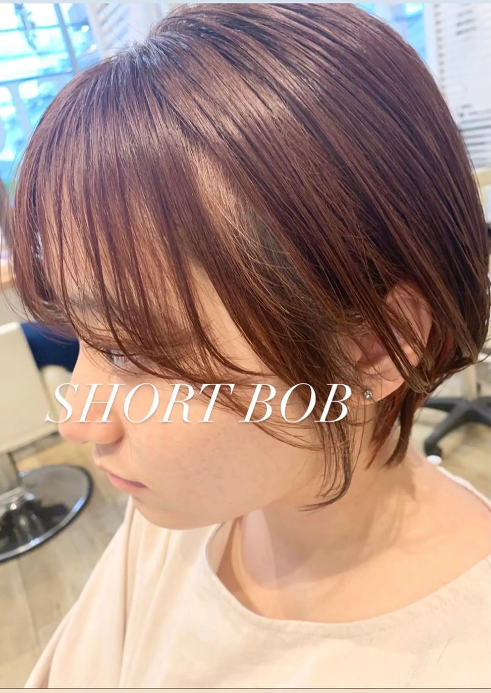 ショート ショートボブ ボブ ショートヘア 小顔カット トレンドパーマ 加藤菜月のヘアスタイル