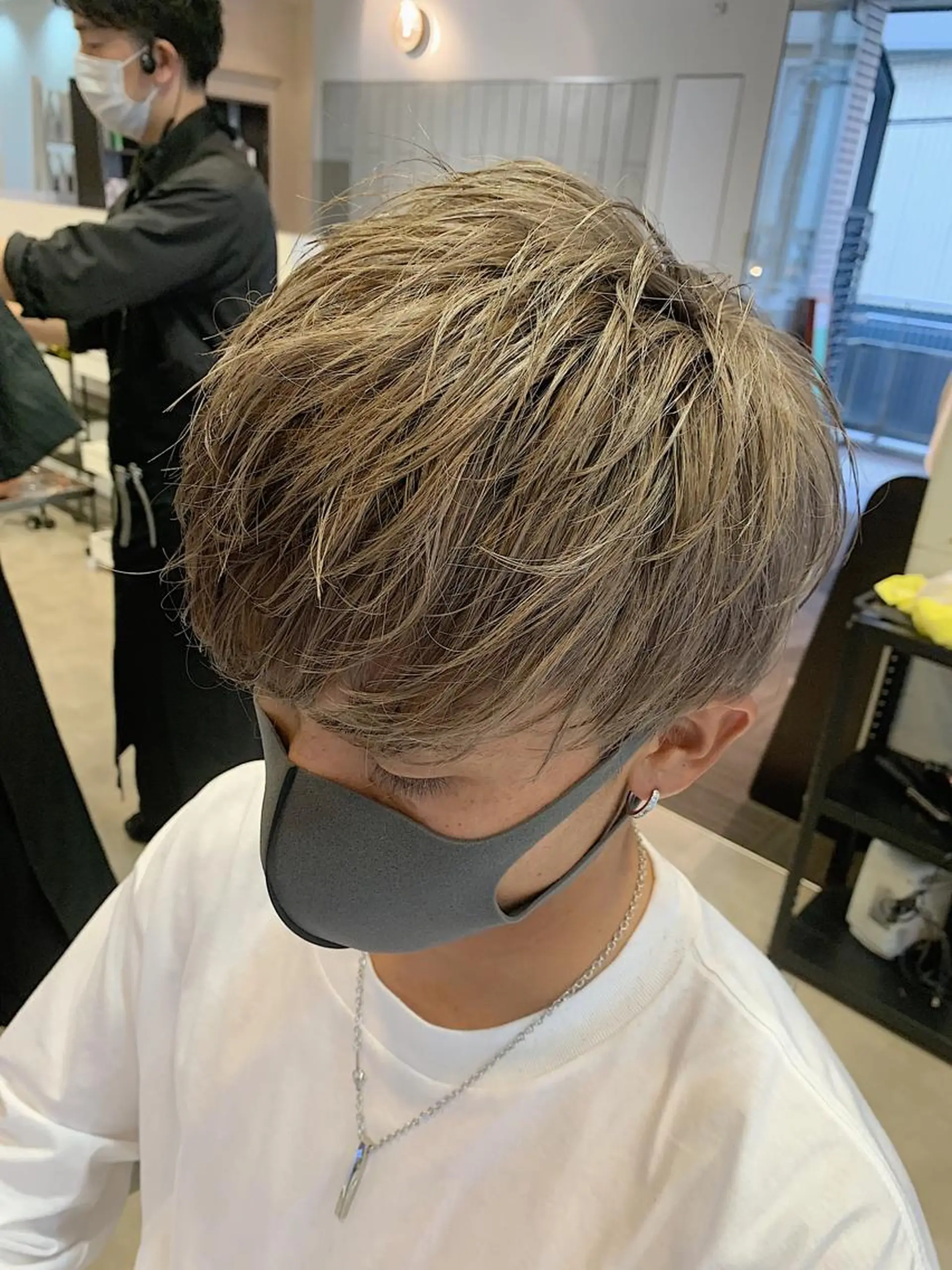 ショート メンズ カット ヘアカラー ヘアセット メンズパーマ/難波/ 心斎橋　室園亮佑のヘアスタイル