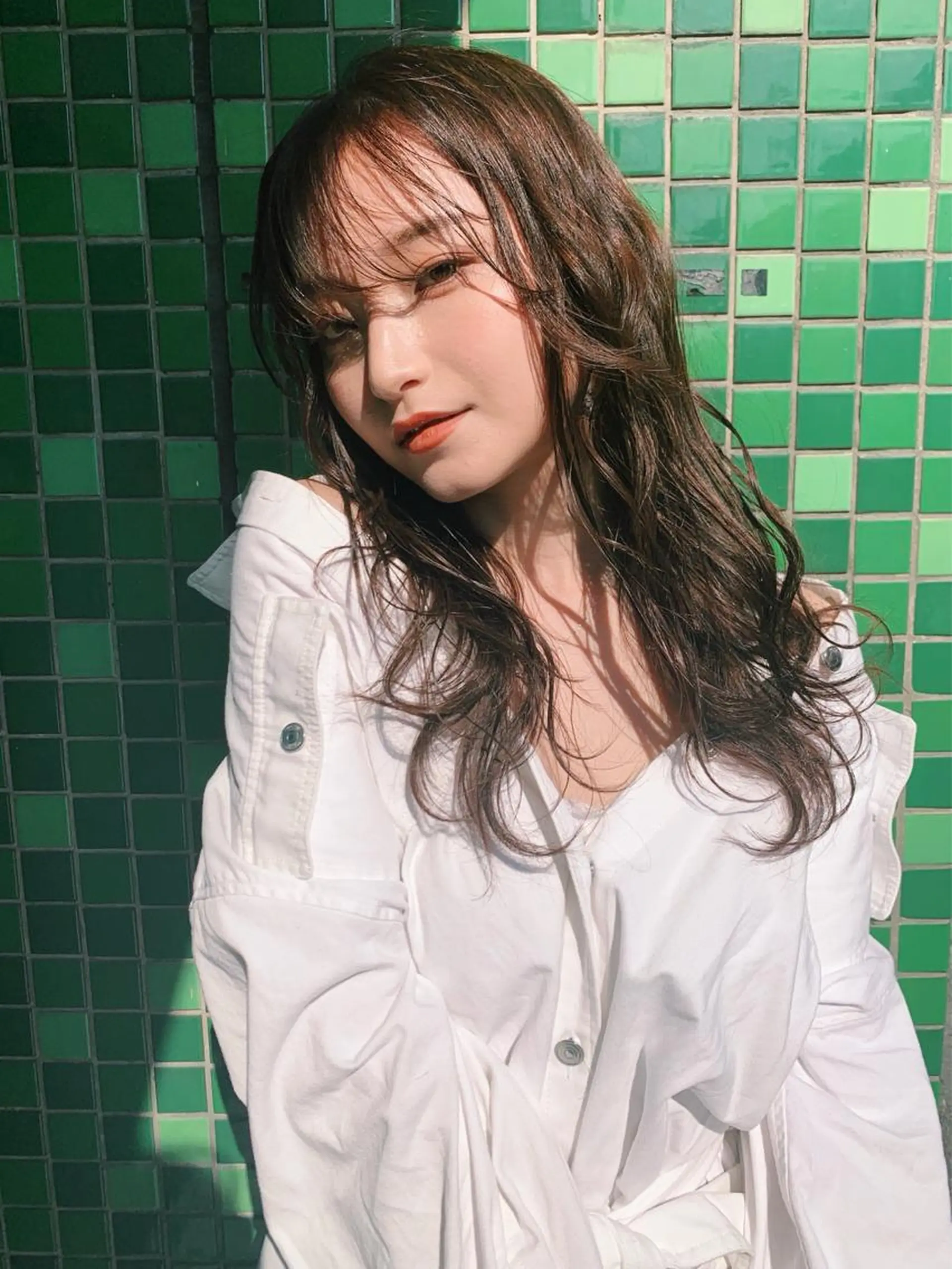 ロング カラー シースルーバング ヘアカラー トリートメント PAIR DAISUKEのヘアスタイル