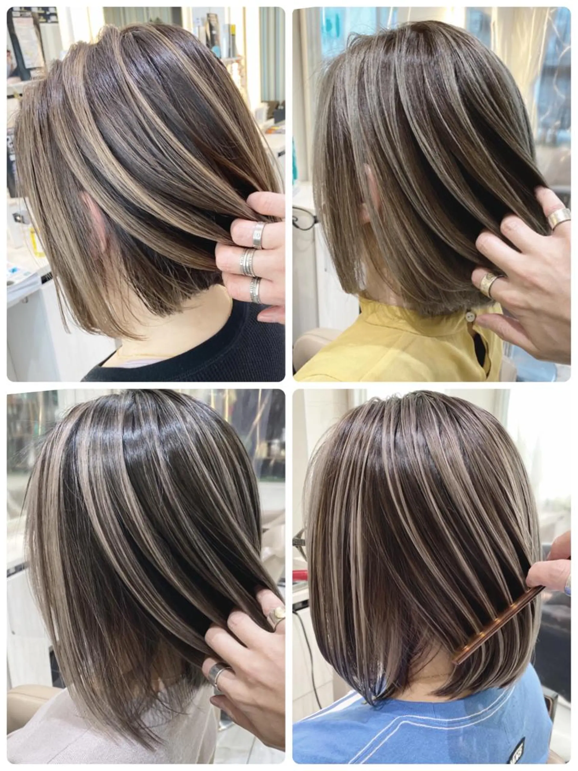 ミディアム カラー バレイヤージュ 髪質改善 レイヤーカット カット ヘアカラー トリートメント 山崎俊輔/髪質改善 /バレイヤージュのヘアスタイル