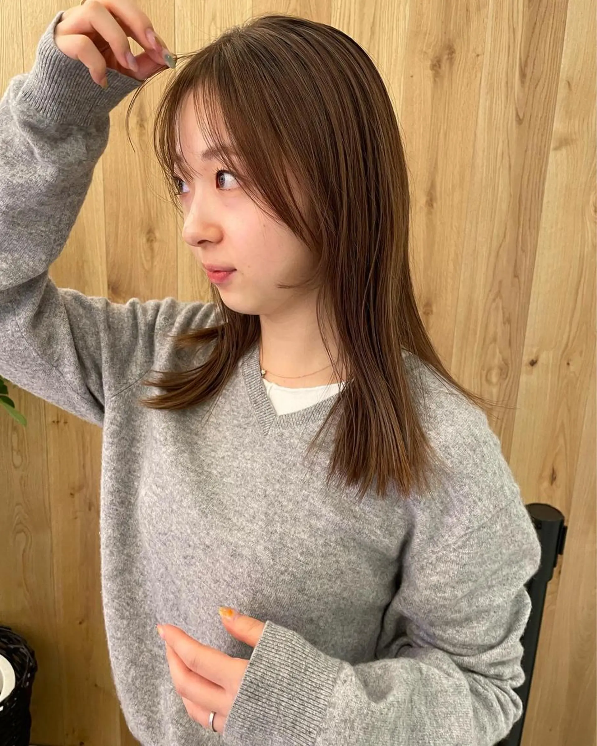 ミディアム カラー ハイライトカラー ハイライト ヘアカラー ウルフ/ボブ/レイヤ ーカット◎ricoのヘアスタイル