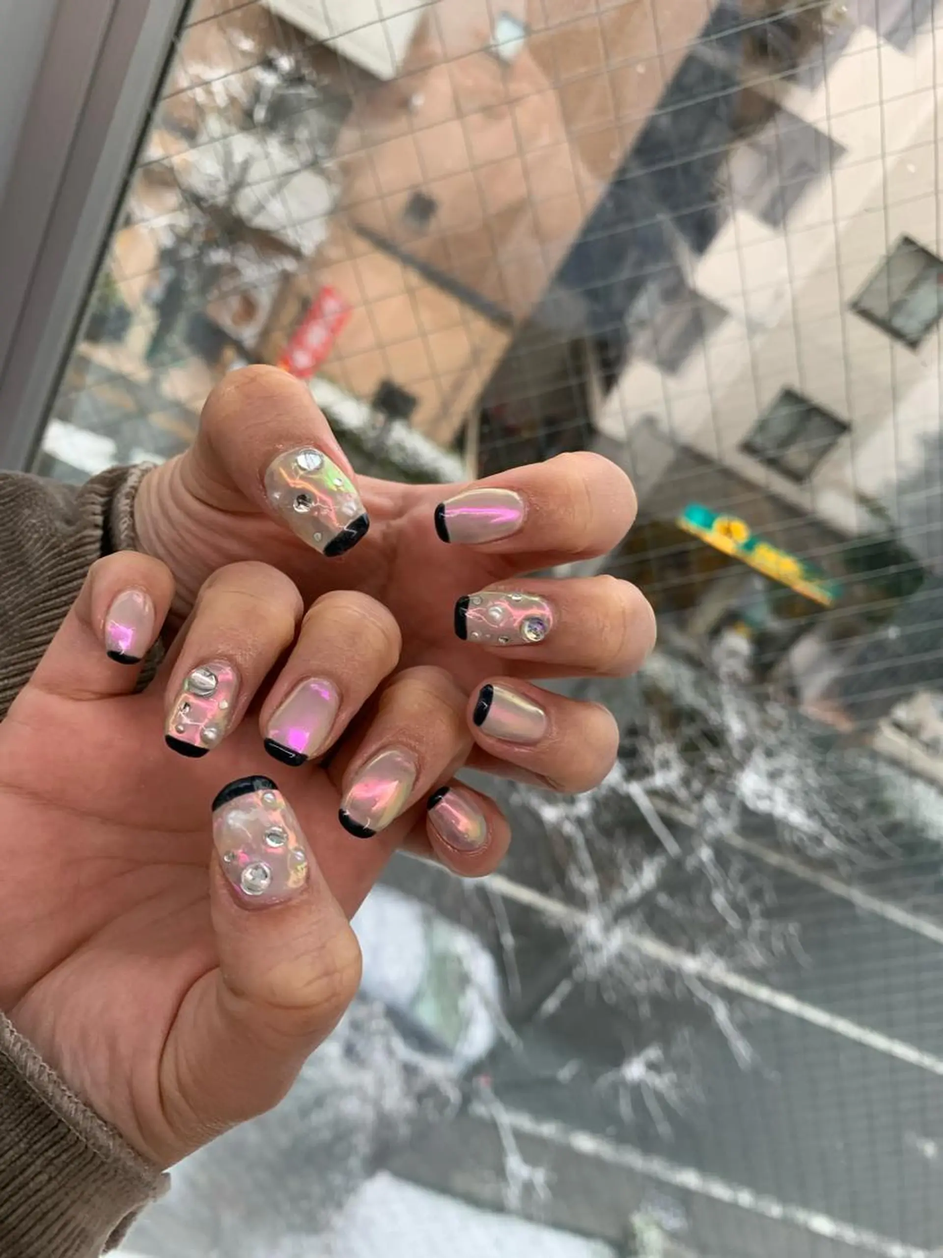 ネイル オーロラネイル 持ち込み 冬ネイル マキノ ユイのネイルデザイン