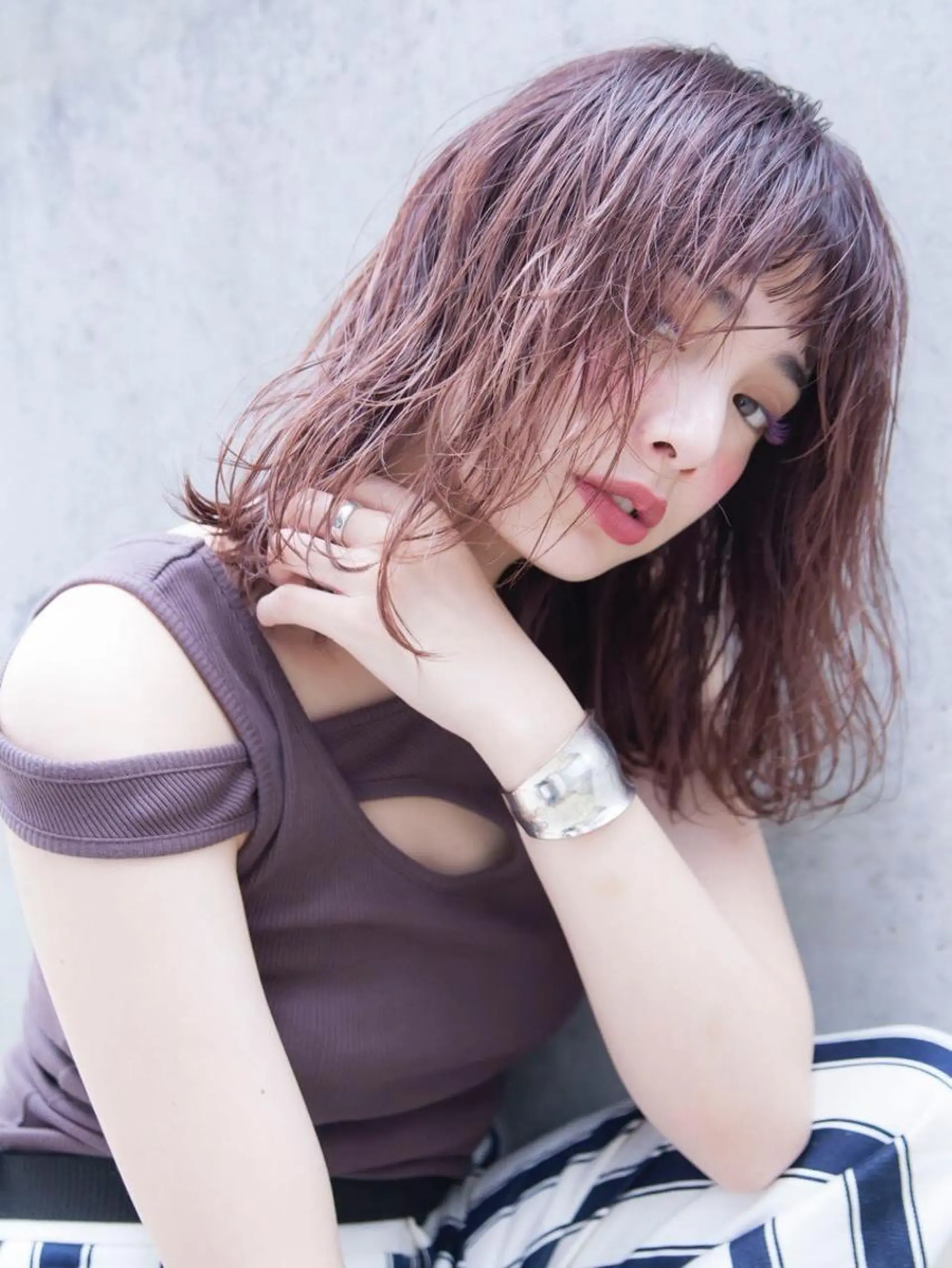 ミディアム ダブルカラー🤍 髪質改善／原島のヘアスタイル