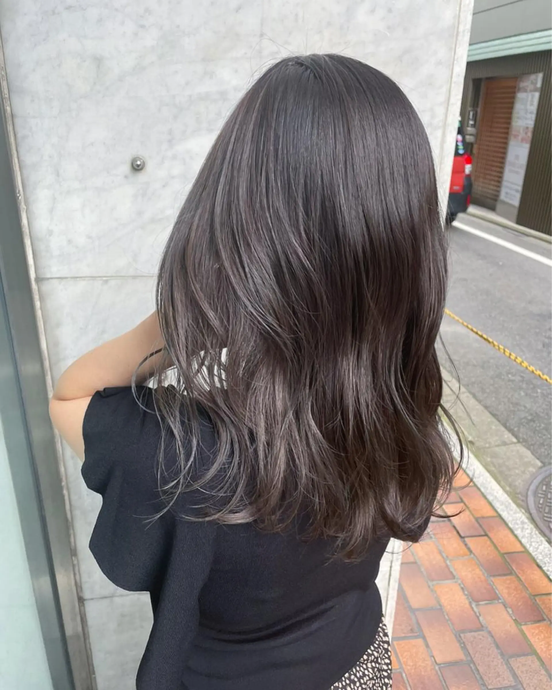 セミロング カラー ブリーチ ブリーチなしカラー RU RIのヘアスタイル