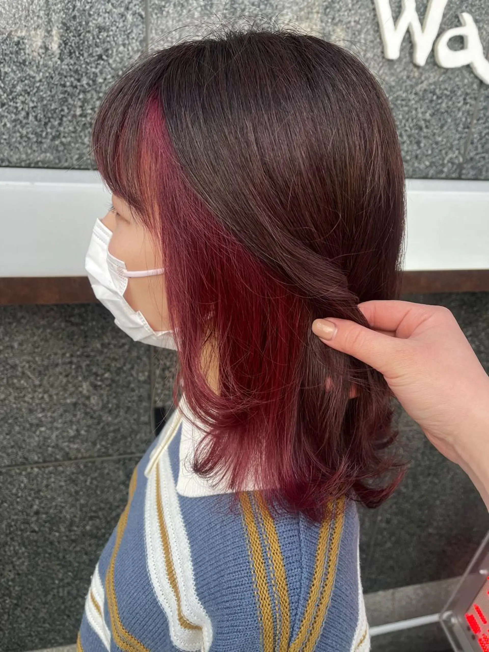 ミディアム カラー レッドカラー ヘアカラー トリートメント ヘアセット 韓国/インナーカラー 🍑YUI🍑のヘアスタイル