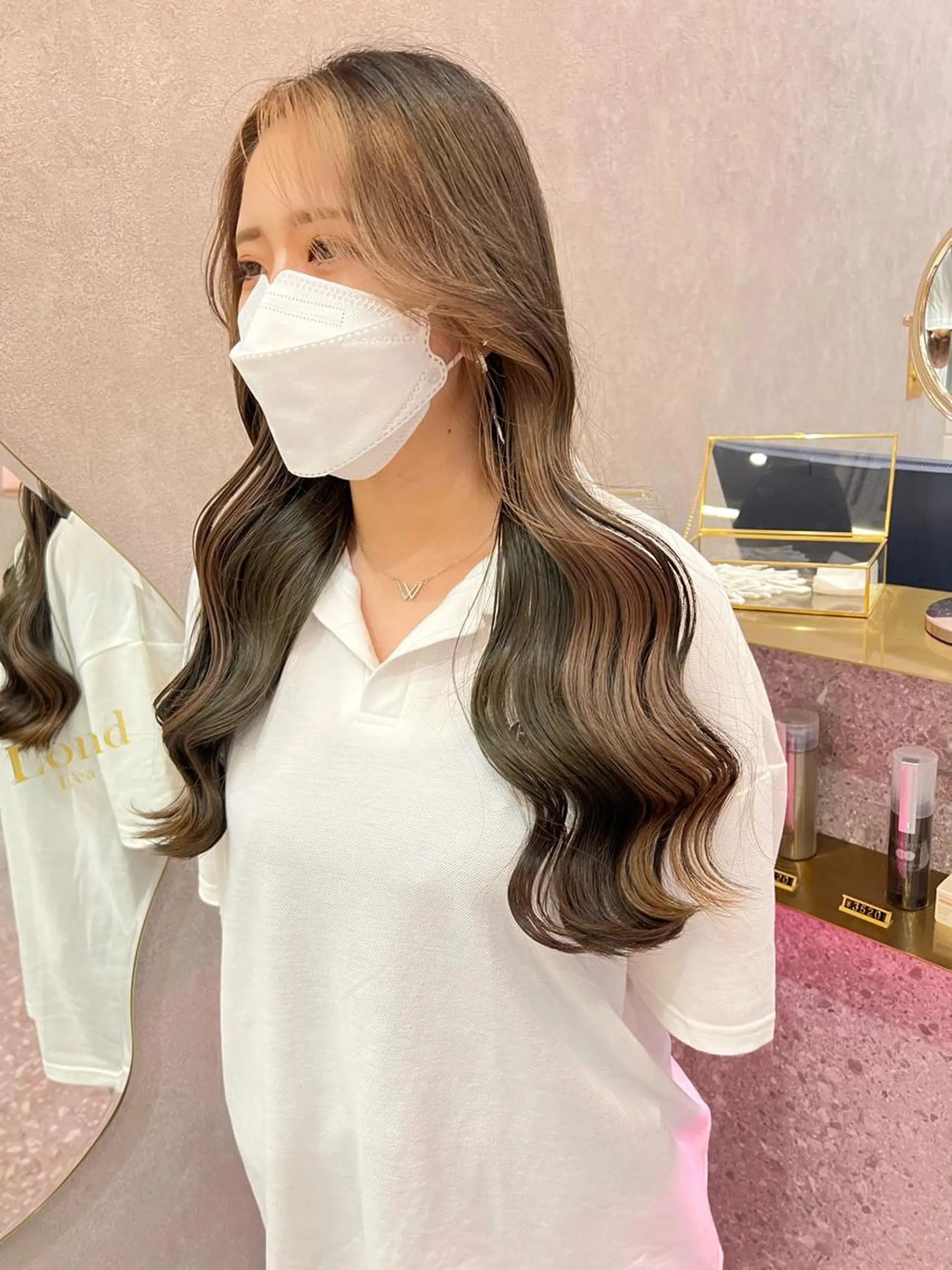 ロング カラー ヘアアレンジ ARIA💎縮毛矯正 ブリーチ💎複雑履歴のヘアスタイル