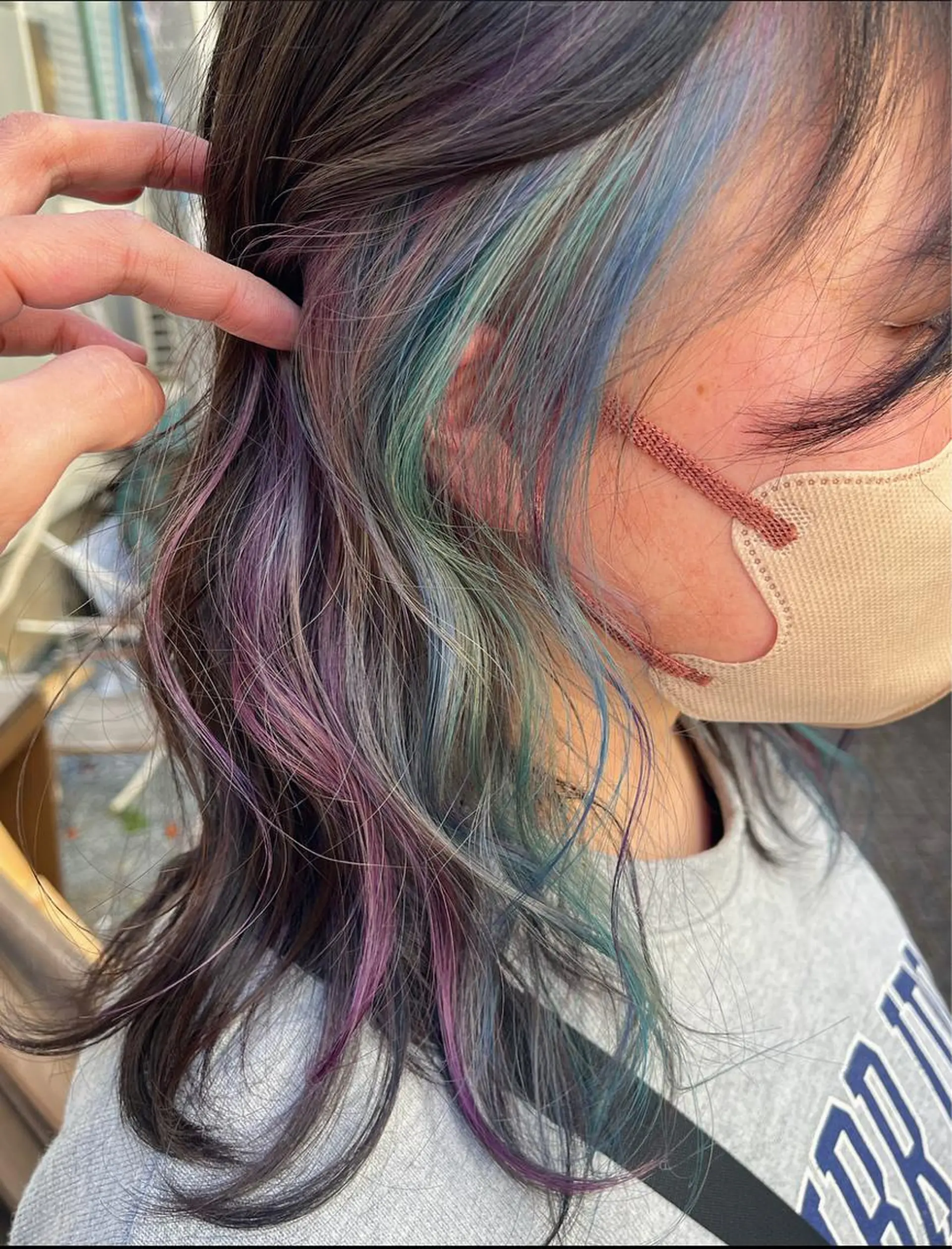 セミロング カラー ショートボブ アッシュ バレイヤージュ ミストバング ベージュカラー カット ヘアカラー トリートメント 原宿サロン代表 デザインカラー伊藤卓のヘアスタイル