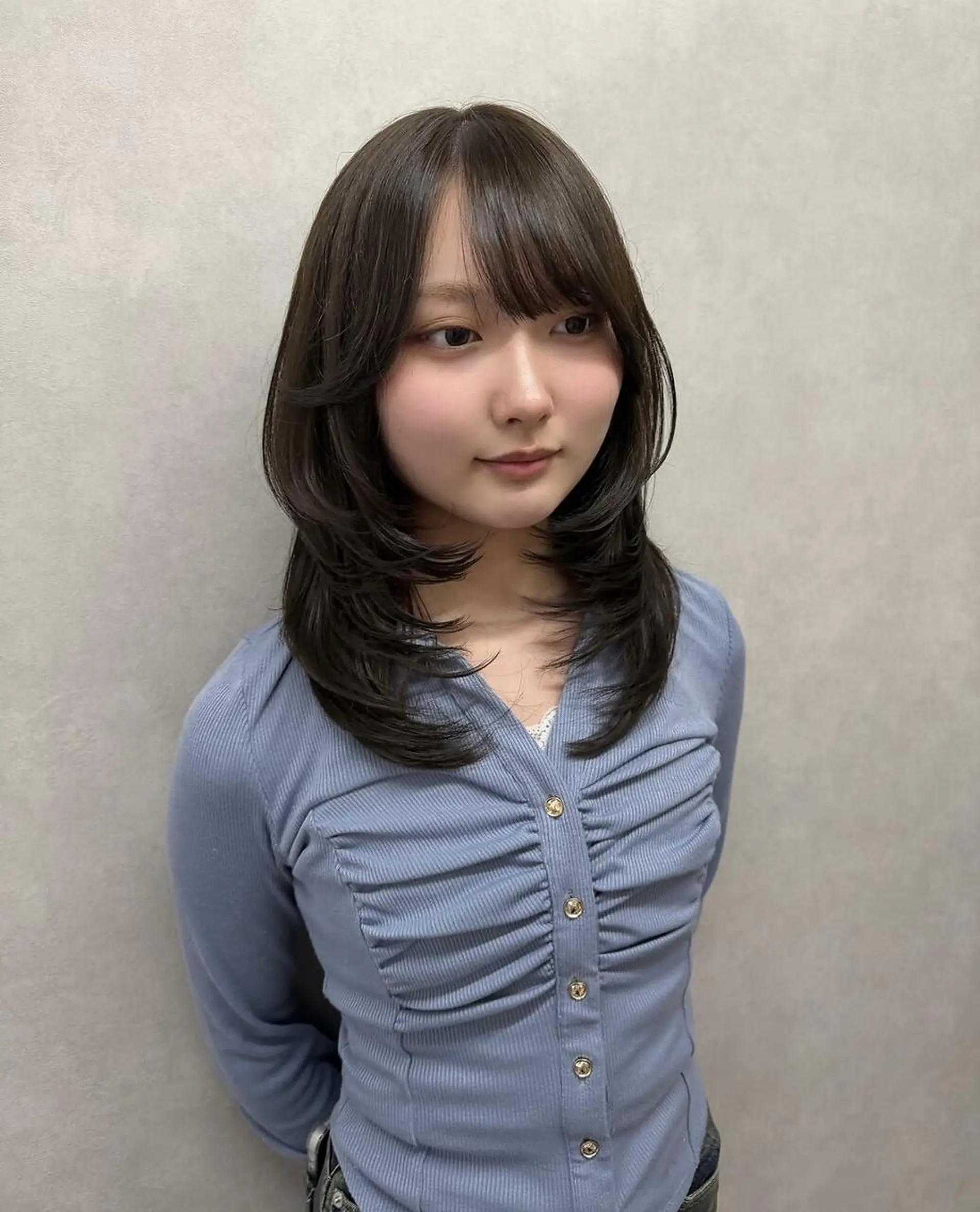 セミロング ショートボブ セミロングパーマ ボブ ハッシュカット ハイライト ROW 札幌のヘアスタイル