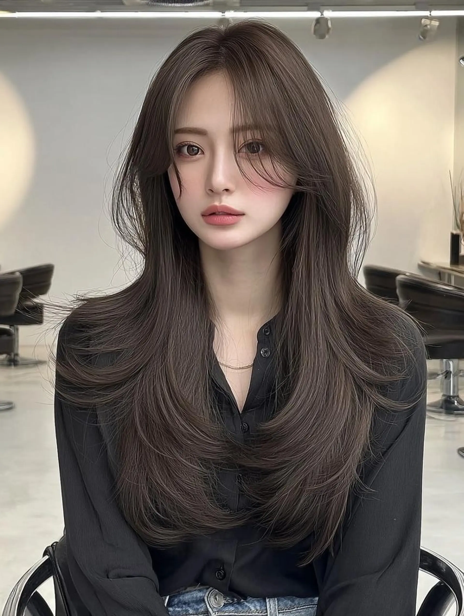 ロング カラー ブリーチ ダブルカラー 髪質改善 縮毛矯正 トリートメント ヘアカラー トリートメント レイヤーカット✨ 福井雄登のヘアスタイル