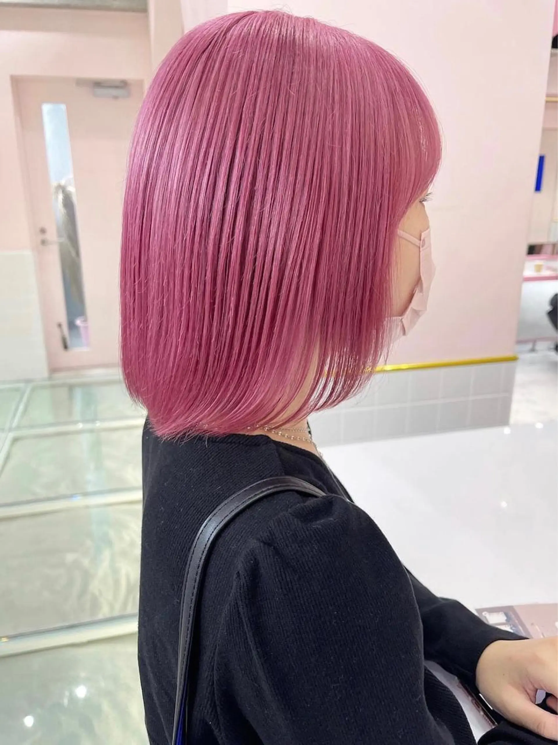 セミロング カラー ブリーチ ピンクカラー ヘアカラー トリートメント ヘアセット 楓🦋韓国系レイヤー / 透明感カラー🤍のヘアスタイル