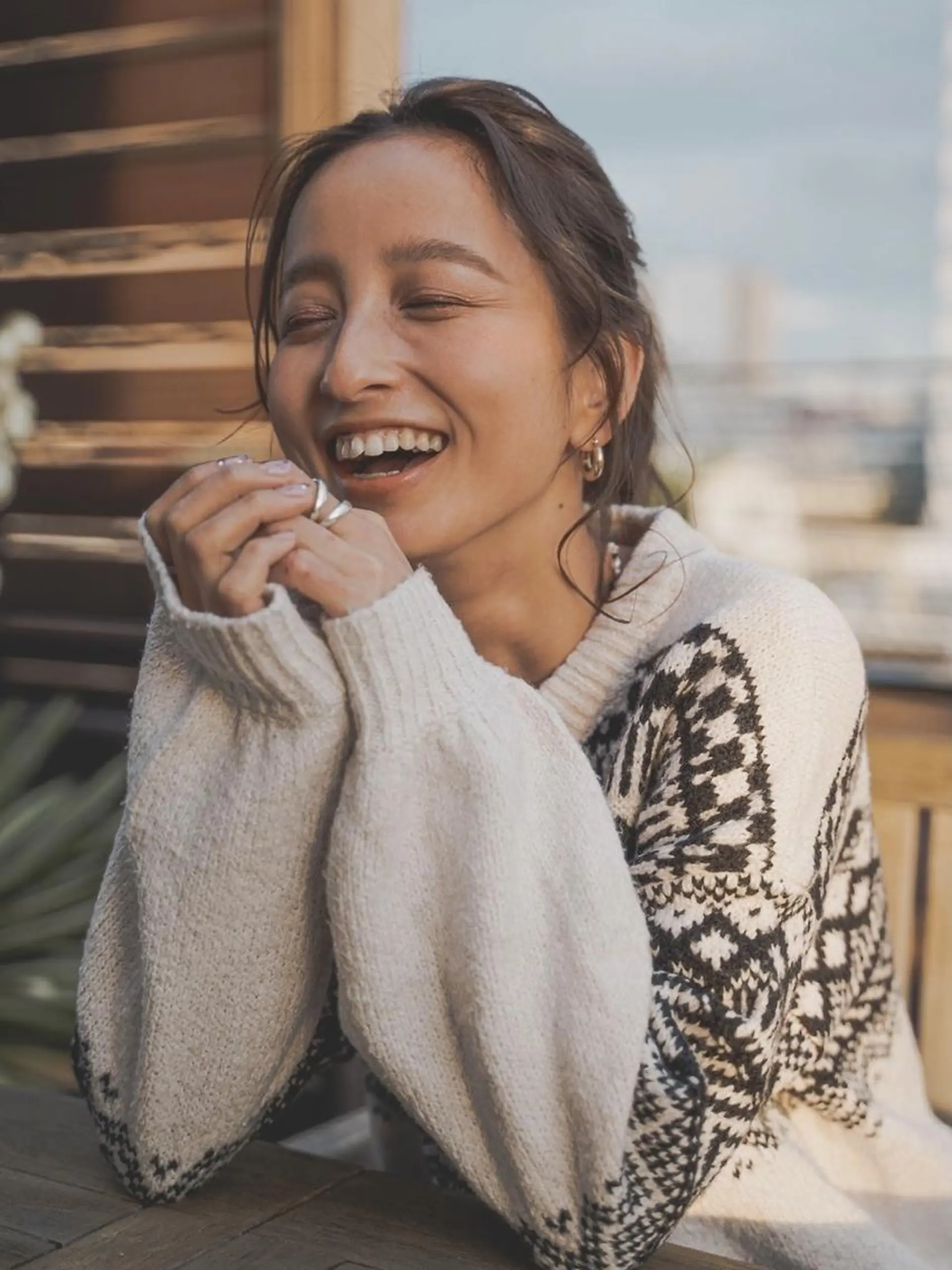 ミディアム 柳下 涼のヘアスタイル