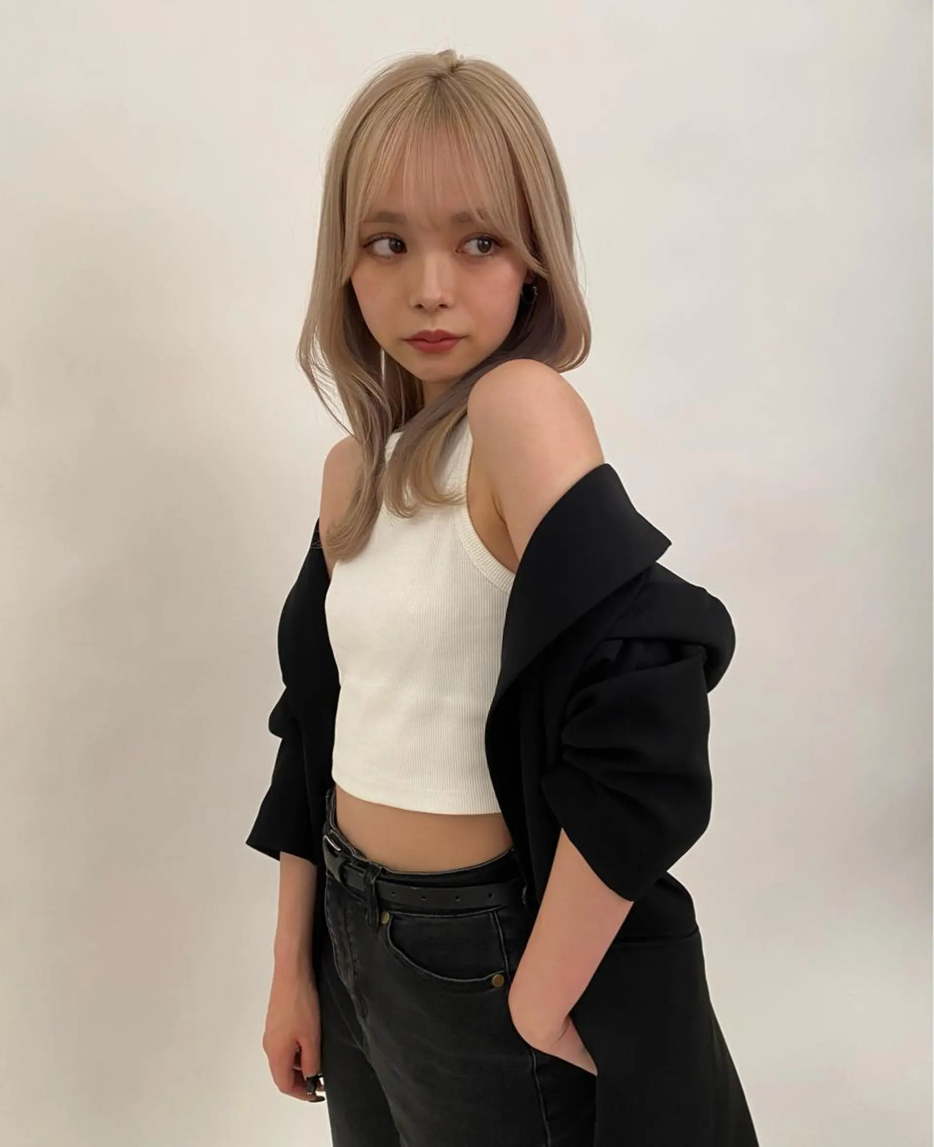 セミロング カラー ブロンド カット ヘアカラー トリートメント 🧸艶々韓国ヘア 🧁mizunaのヘアスタイル